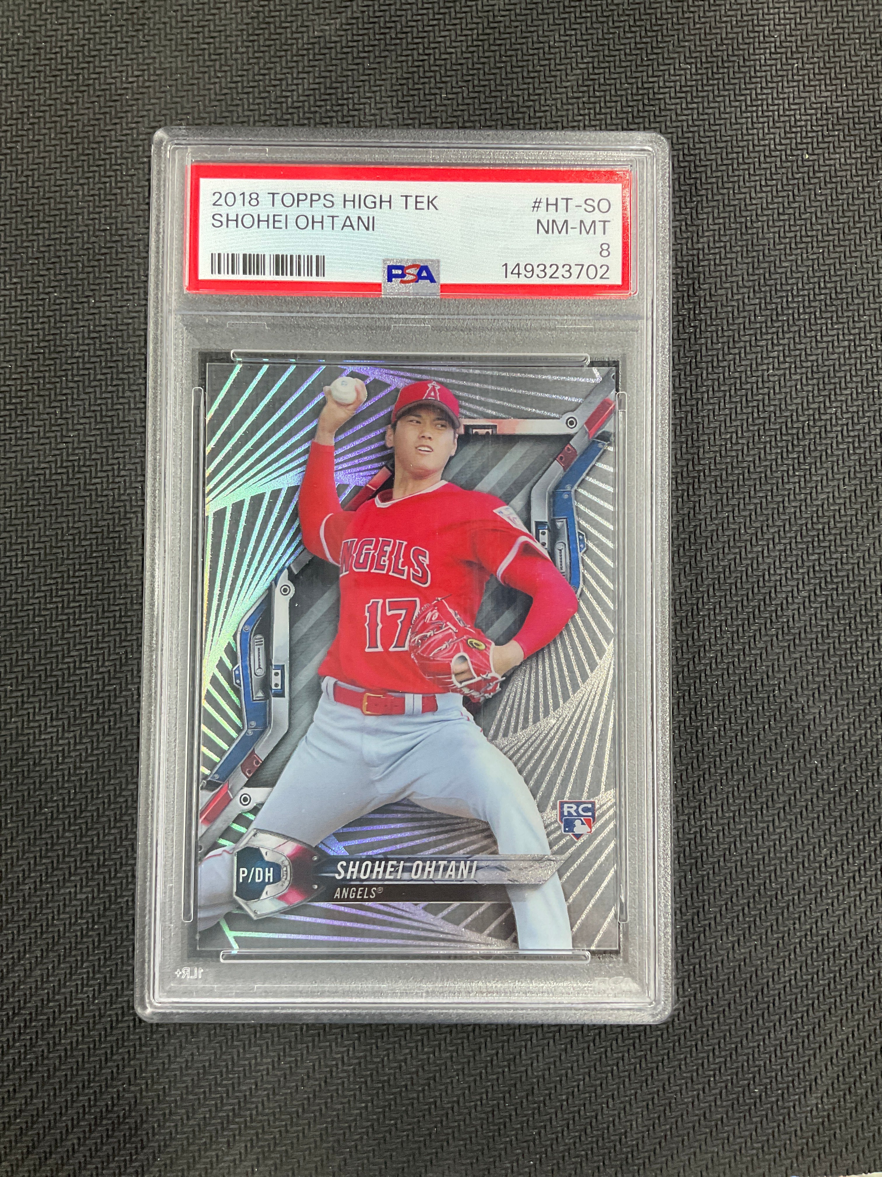 2018 Topps High Tek Shohei Ohtani Rookie PSA 8 Angels