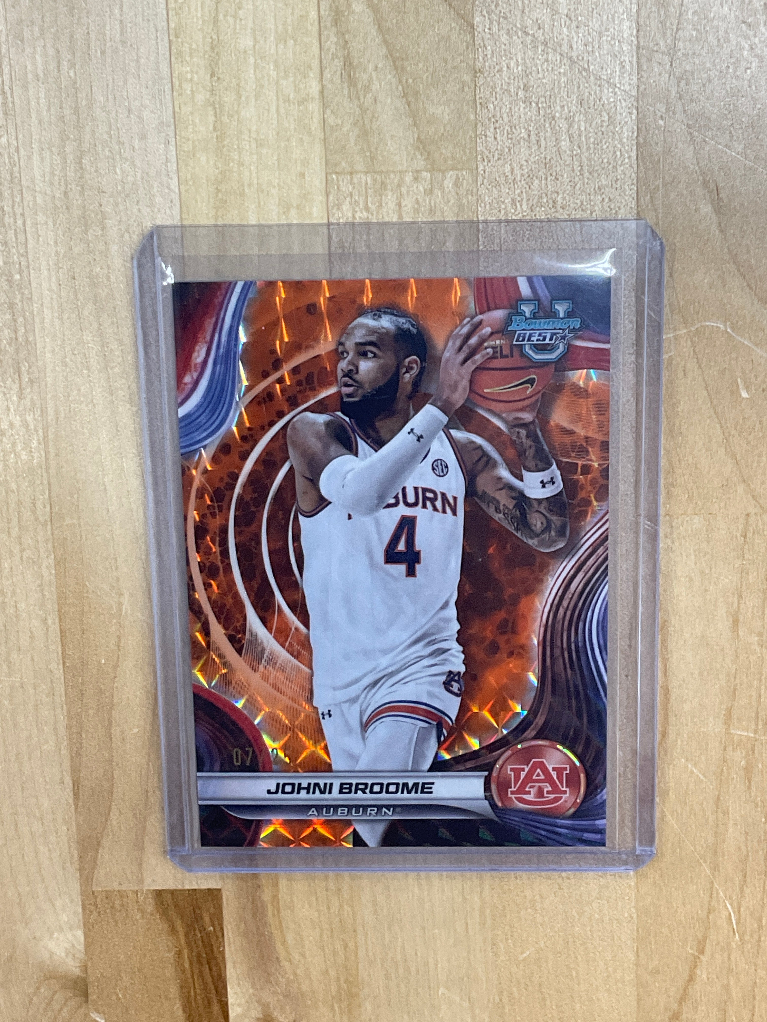 2024/25 Bowman Best Johni Broome Orange Geometric /25 Auburn