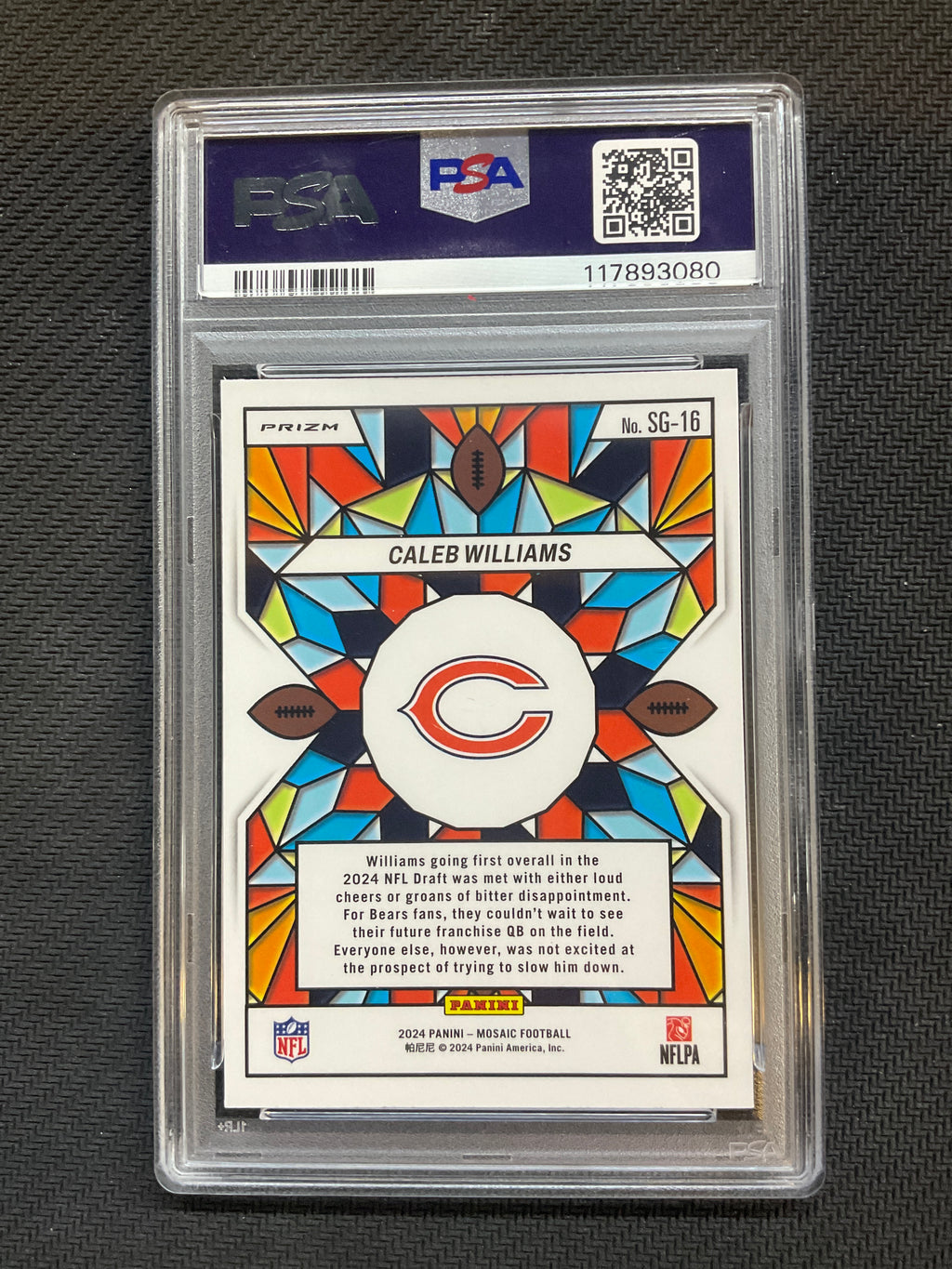 2024 Mosaic Caleb Williams Stained Glass PSA 10 Bears