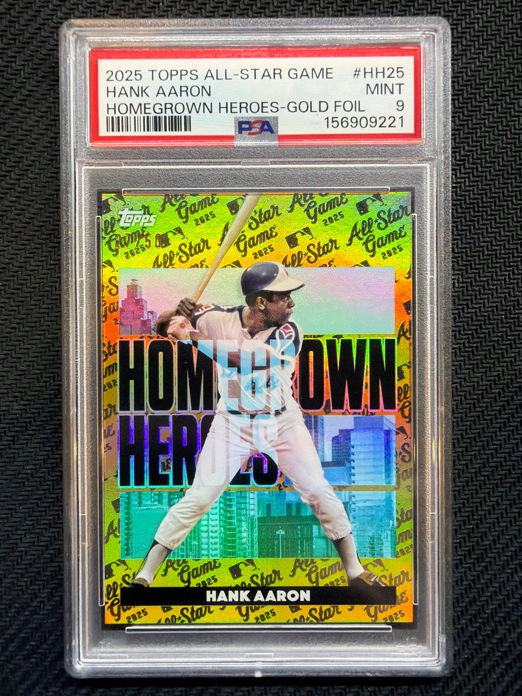 2025 Topps All Star Game Hank Aaron Homegrown Heroes Gold /50 #HH25 PSA 9 Braves