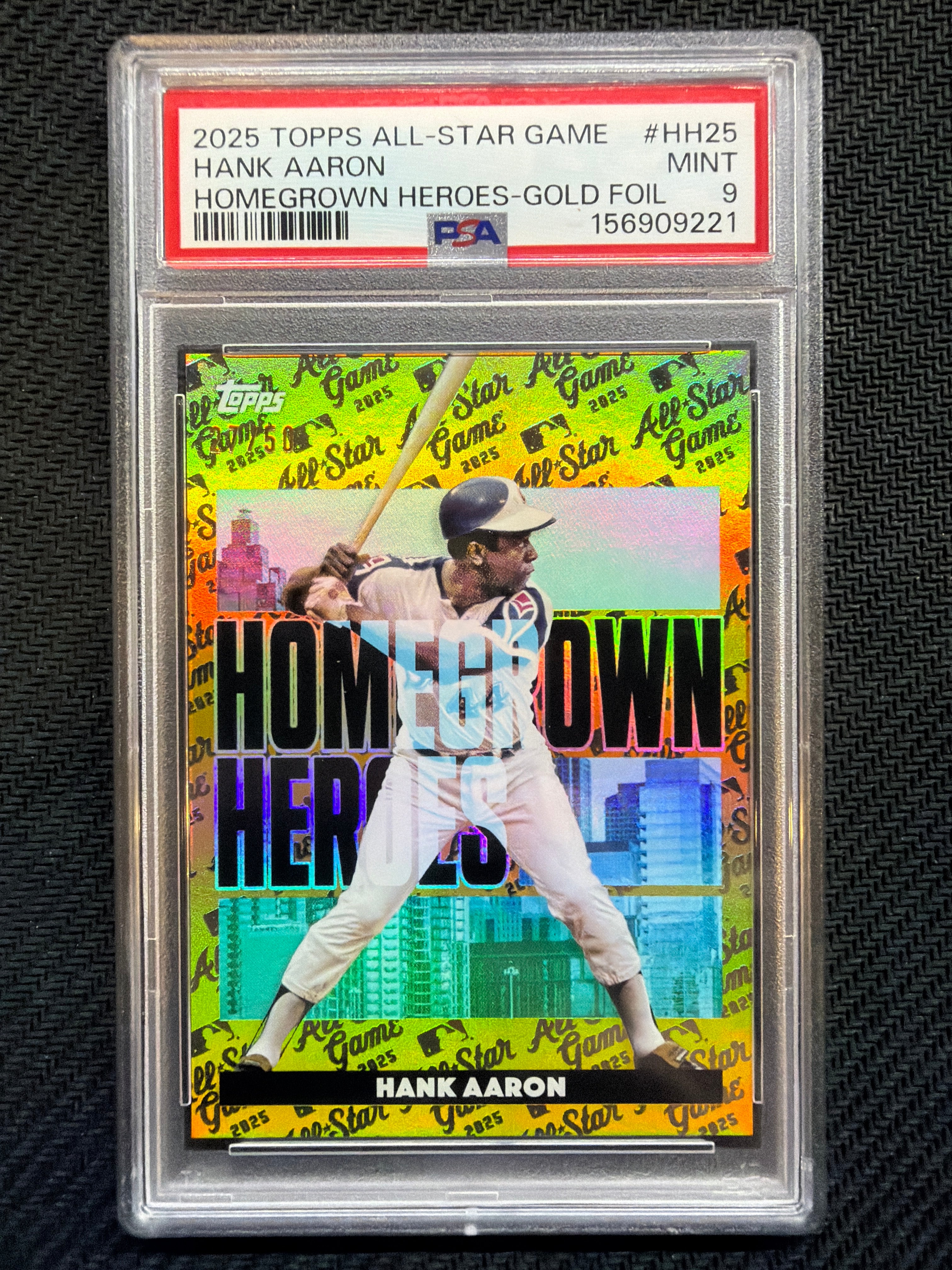 2025 Topps All Star Game Hank Aaron Homegrown Heroes Gold /50 #HH25 PSA 9 Braves