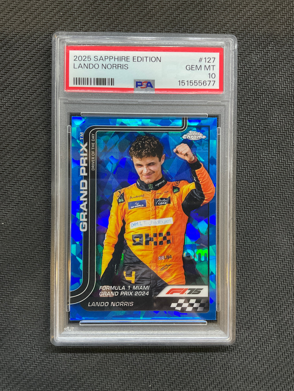 2025 Topps Chrome F1 Sapphire Lando Norris PSA 10 Miami