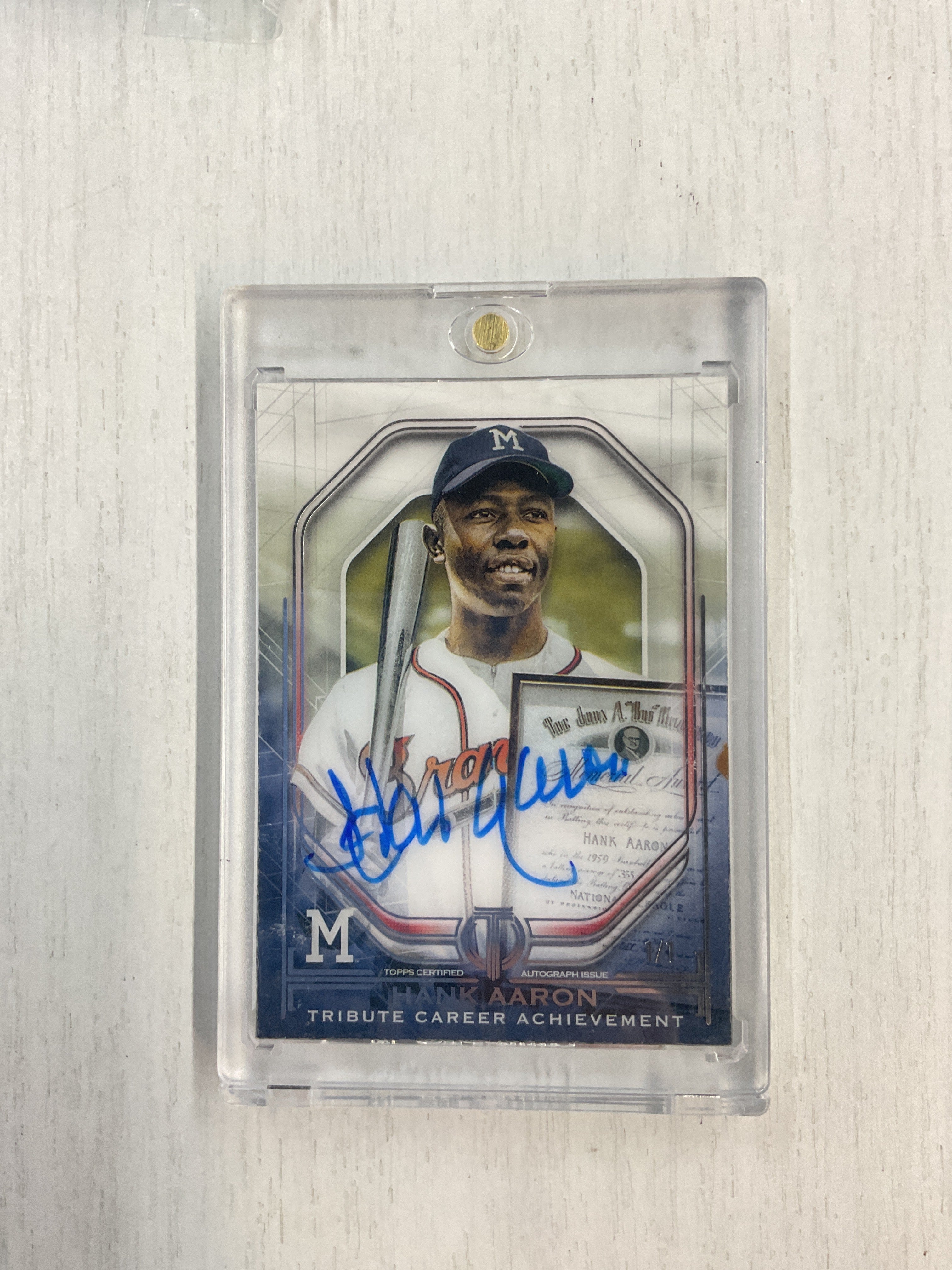 2019 Topps Tribute Hank Aaron Career Achievement Auto 1/1