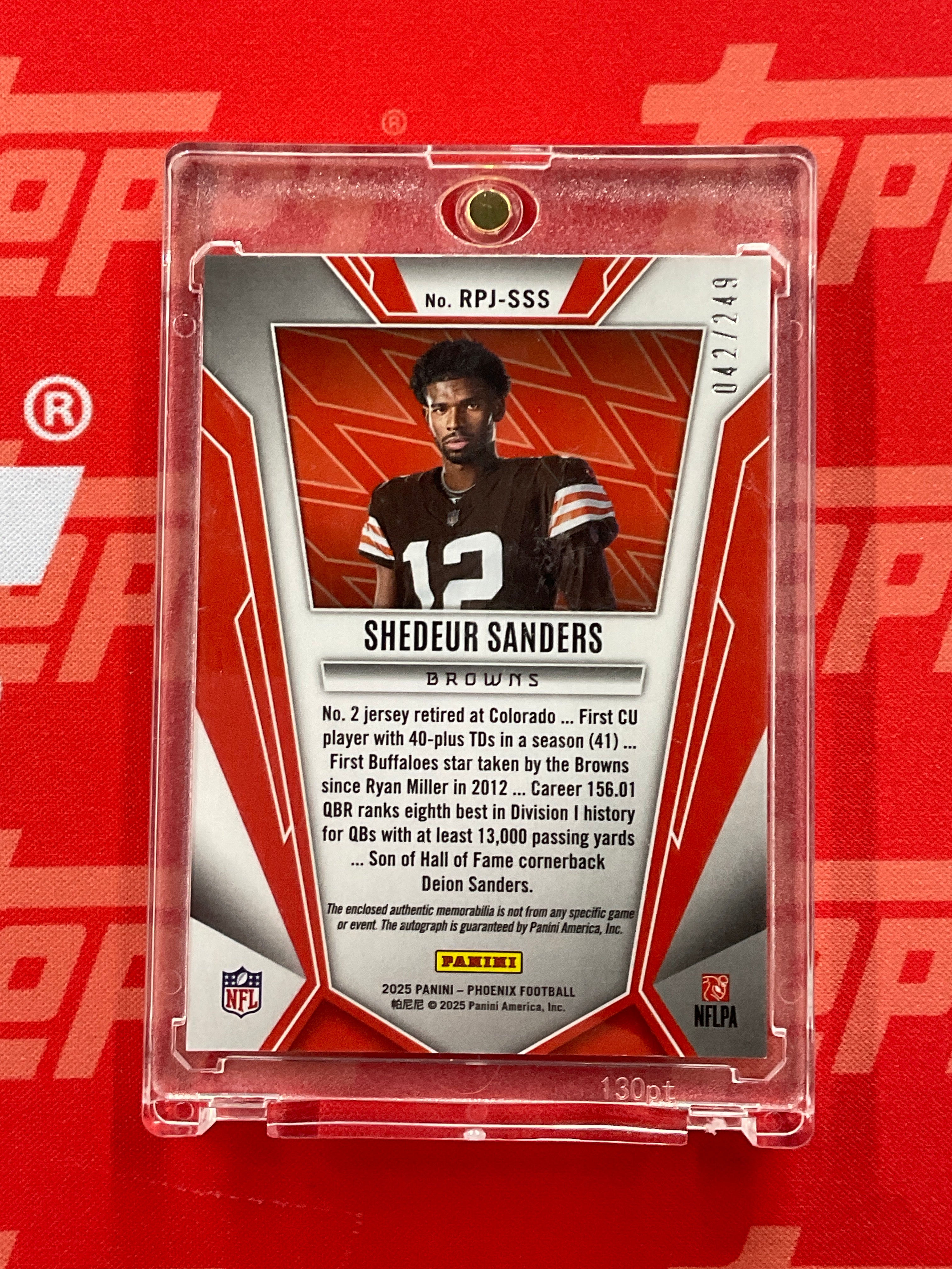 2025 Panini Phoenix Shedeur Sanders Patch Auto /249
