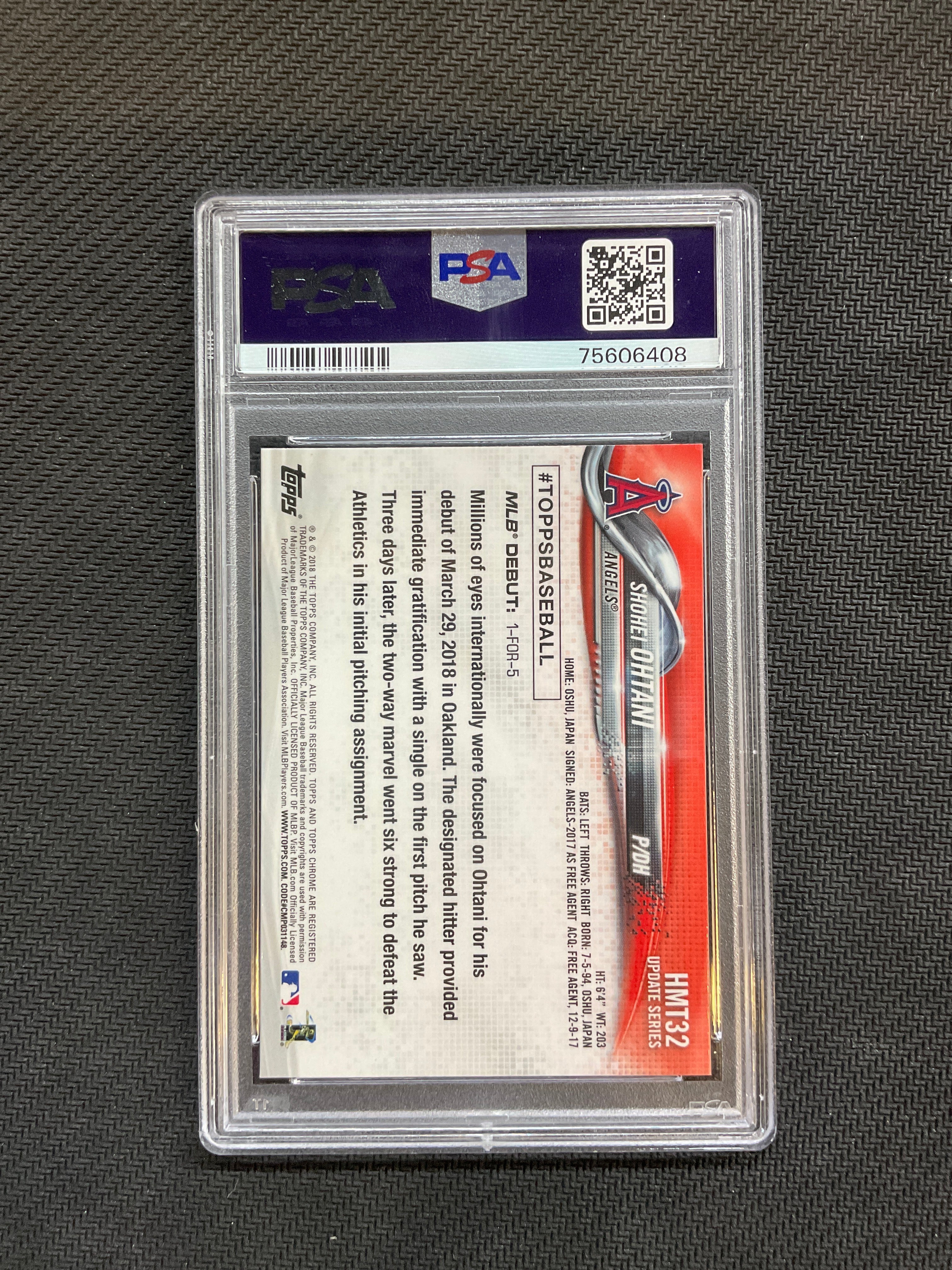 2018 Topps Chrome Shohei Ohtani Update PSA 10 Angels 408