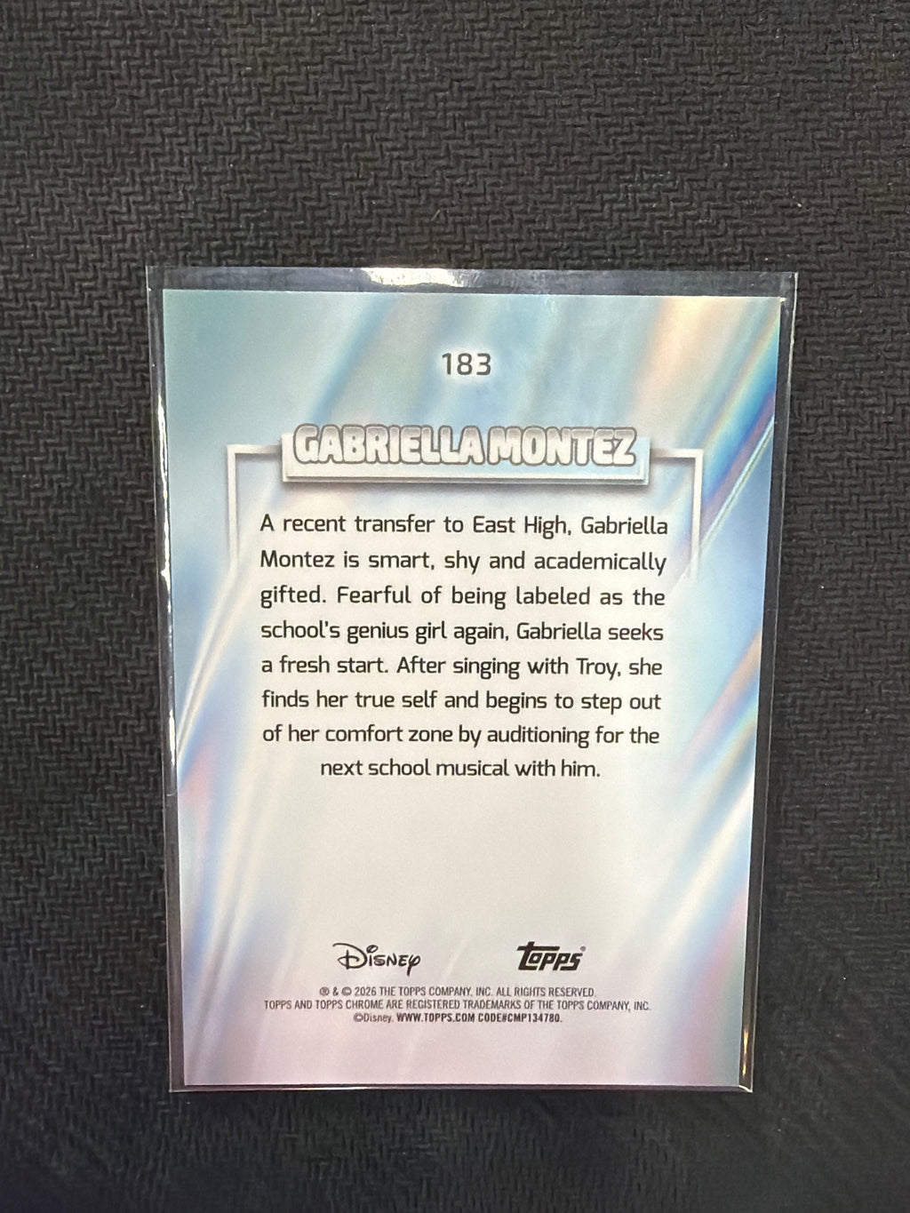 2026 Topps Chrome Disney Gabriella Montez Gold Wave /50