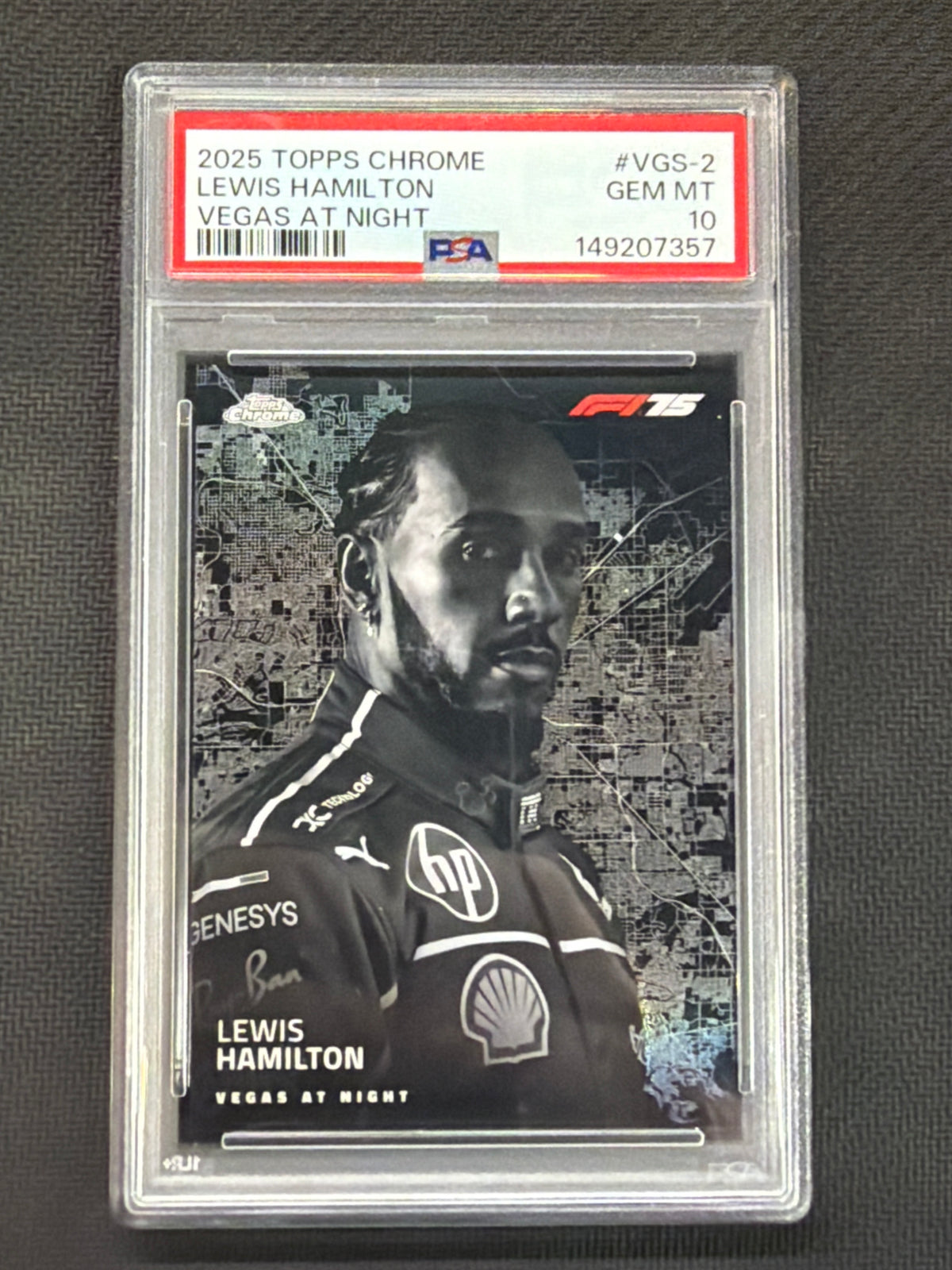 2025 Topps Chrome F1 Lewis Hamilton Vegas At Night PSA 10 Ferrari Case Hit