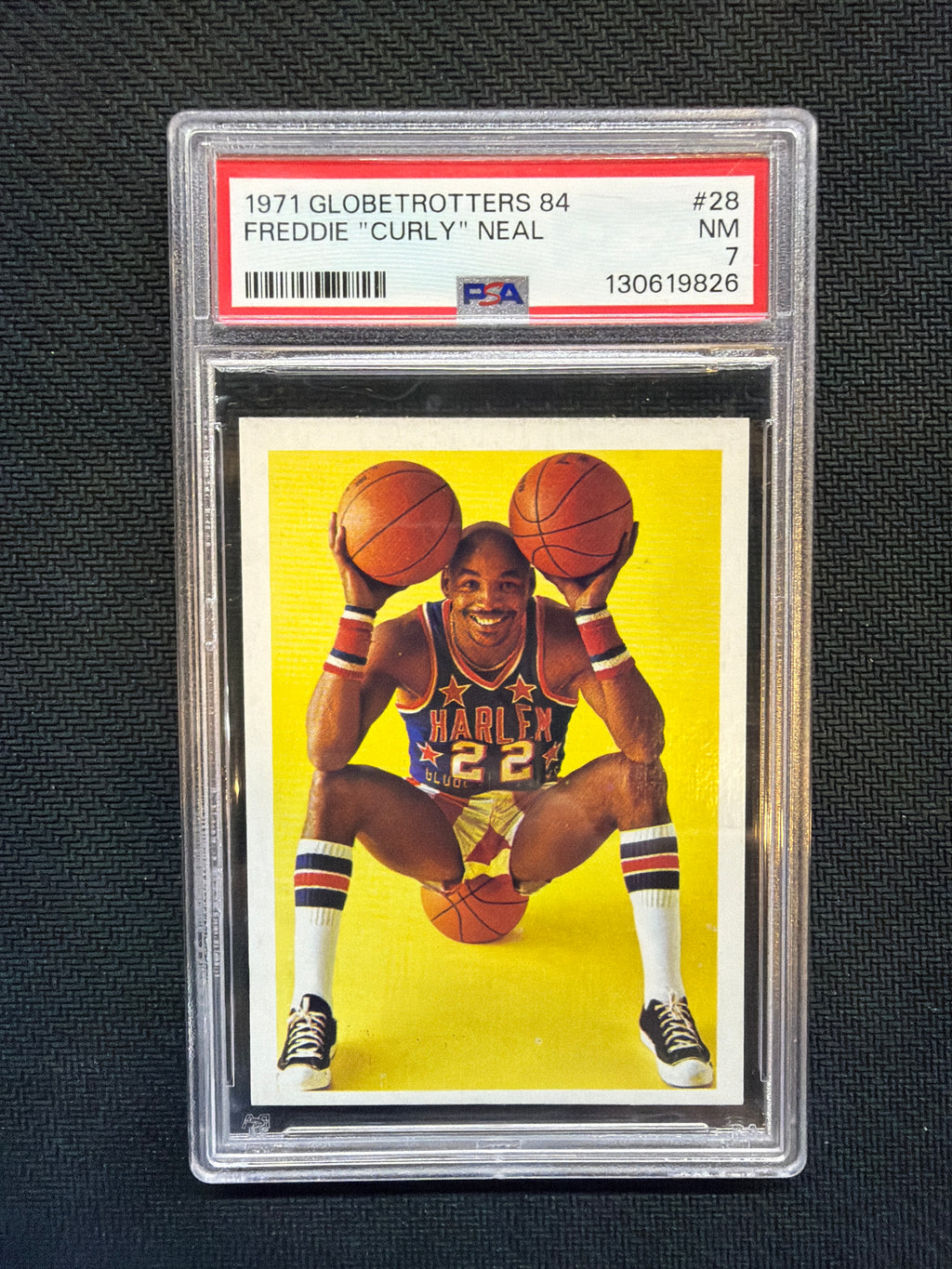 1971 Globetrotters 84 Freddie "Curly" Neal #28 PSA 7