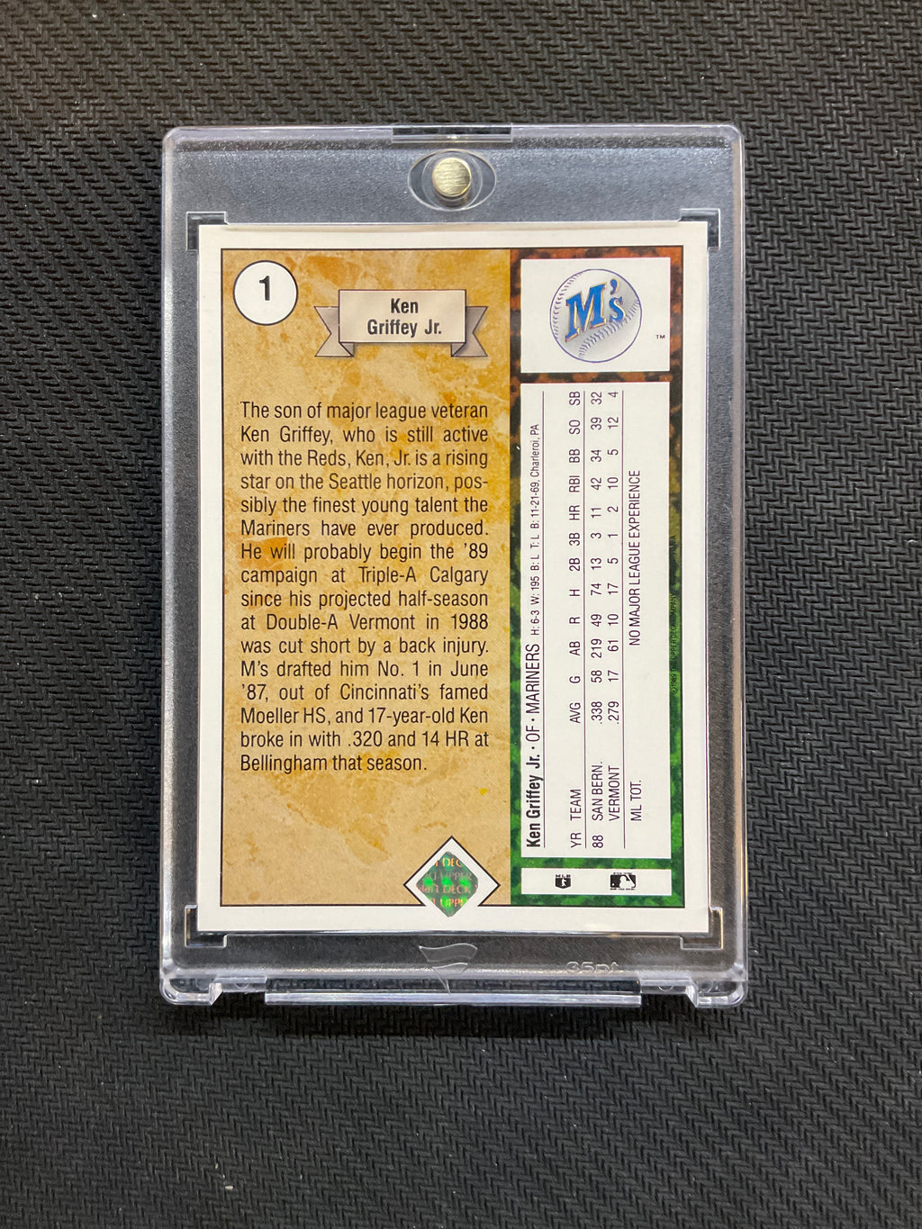 1989 Upper Deck Ken Griffey Jr. Rookie #1 Mariners
