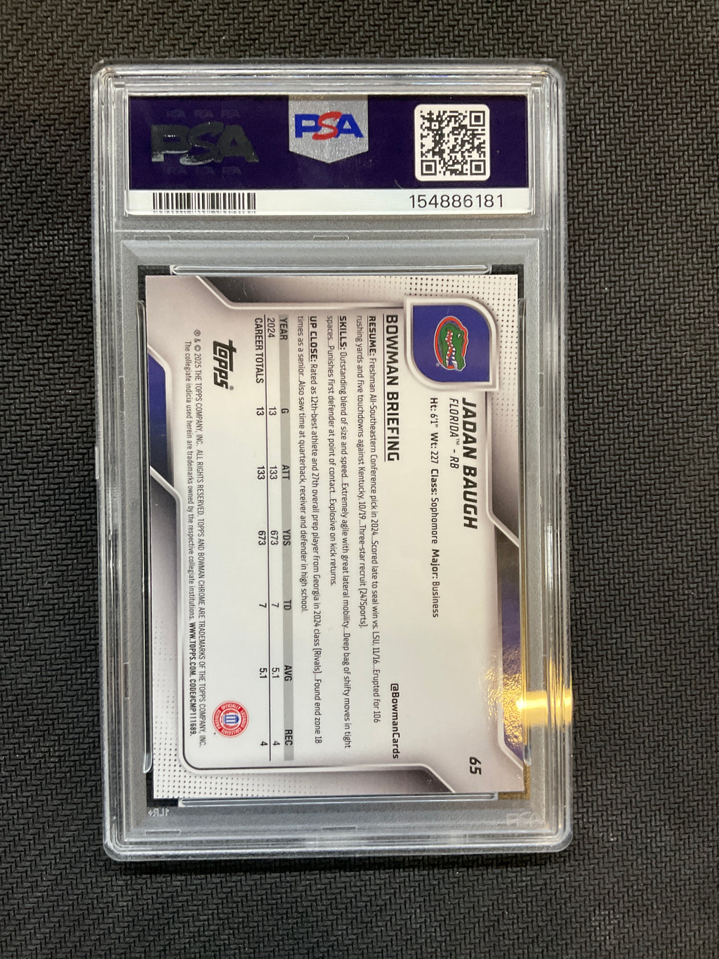 2025 Bowman U Sapphire Jadan Baugh PSA 9