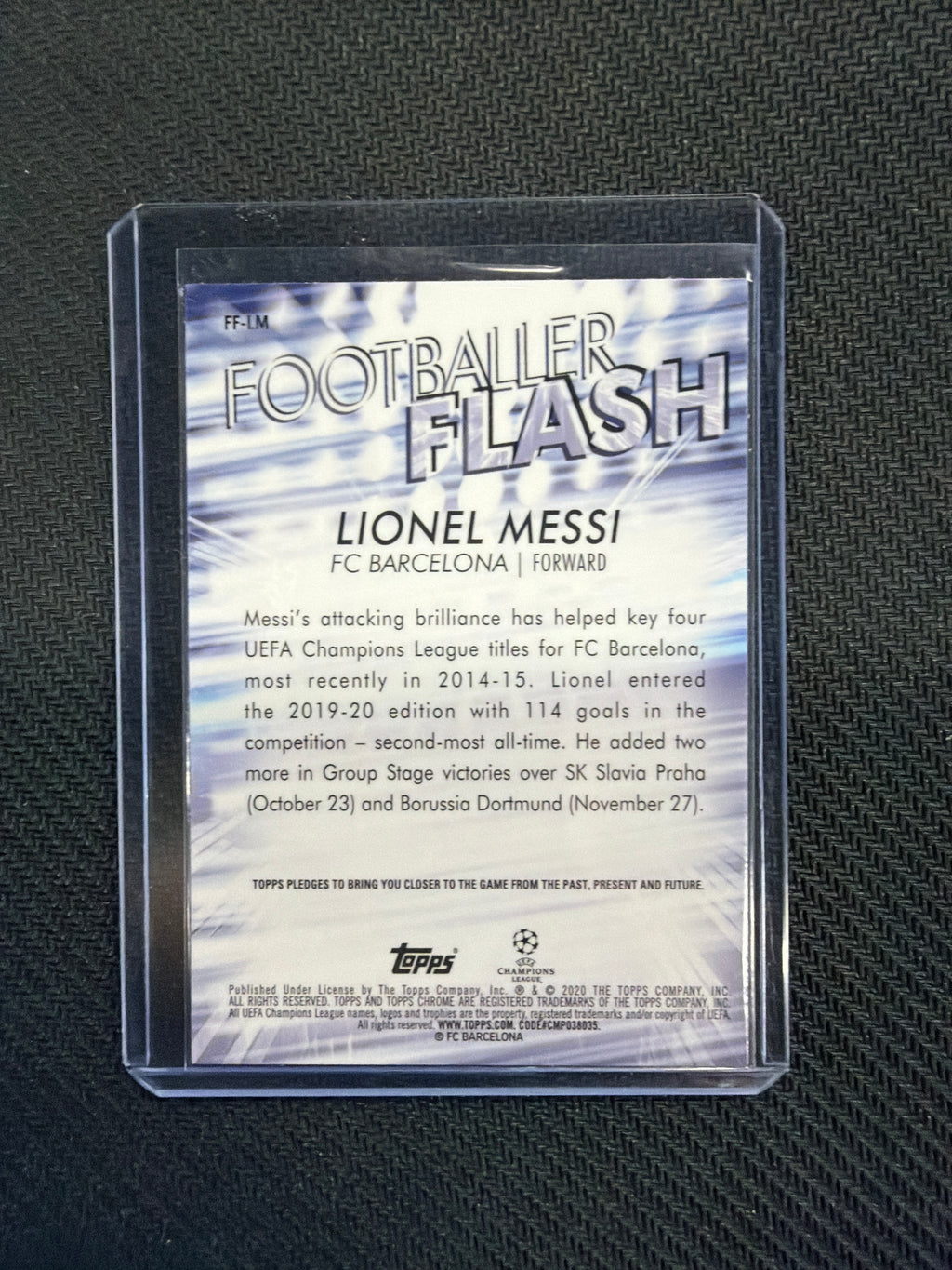 2020 Topps Chrome UEFA Lionel Messi Footballer Flash FC Barcelona