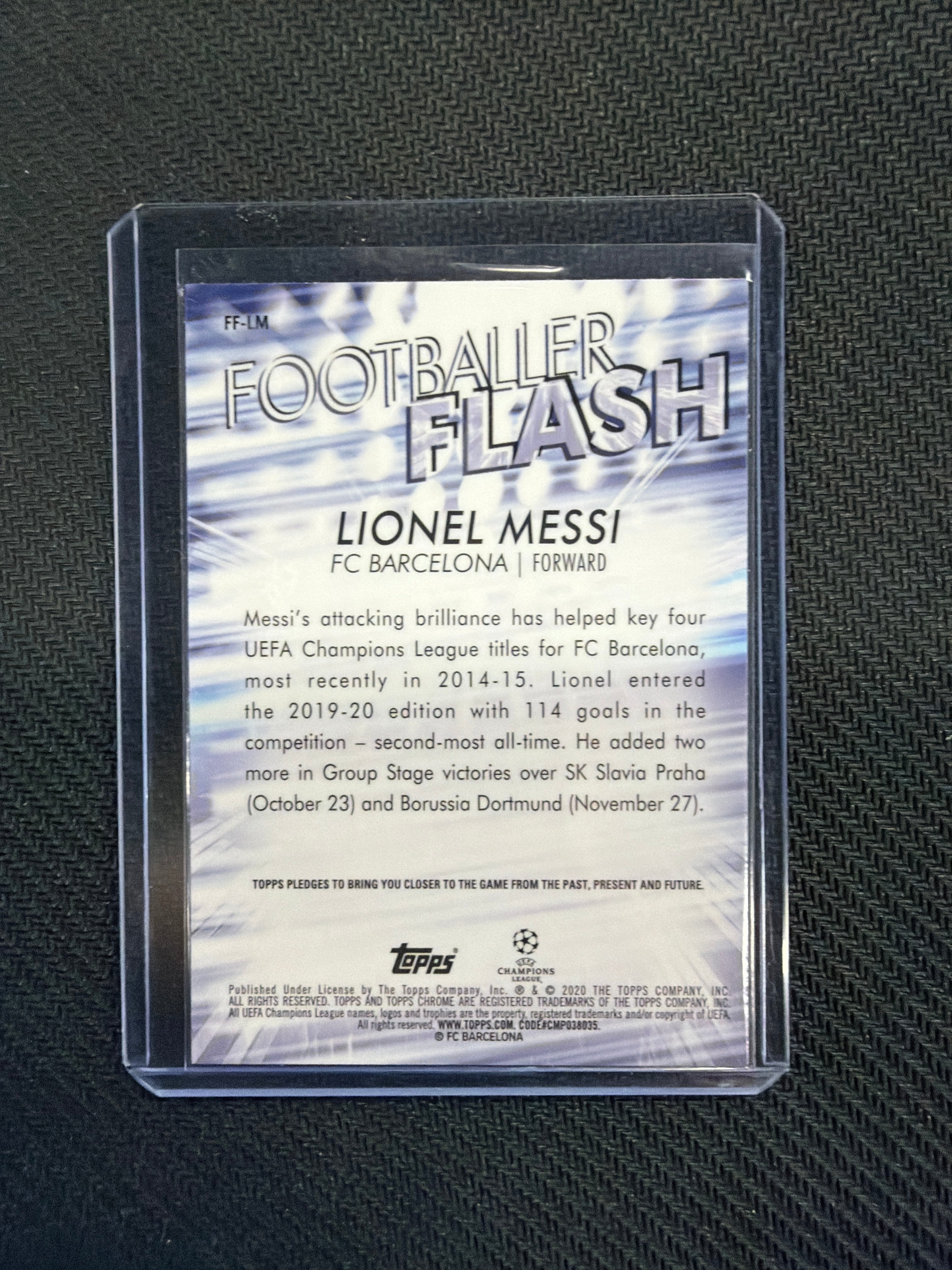 2020 Topps Chrome UEFA Lionel Messi Footballer Flash FC Barcelona