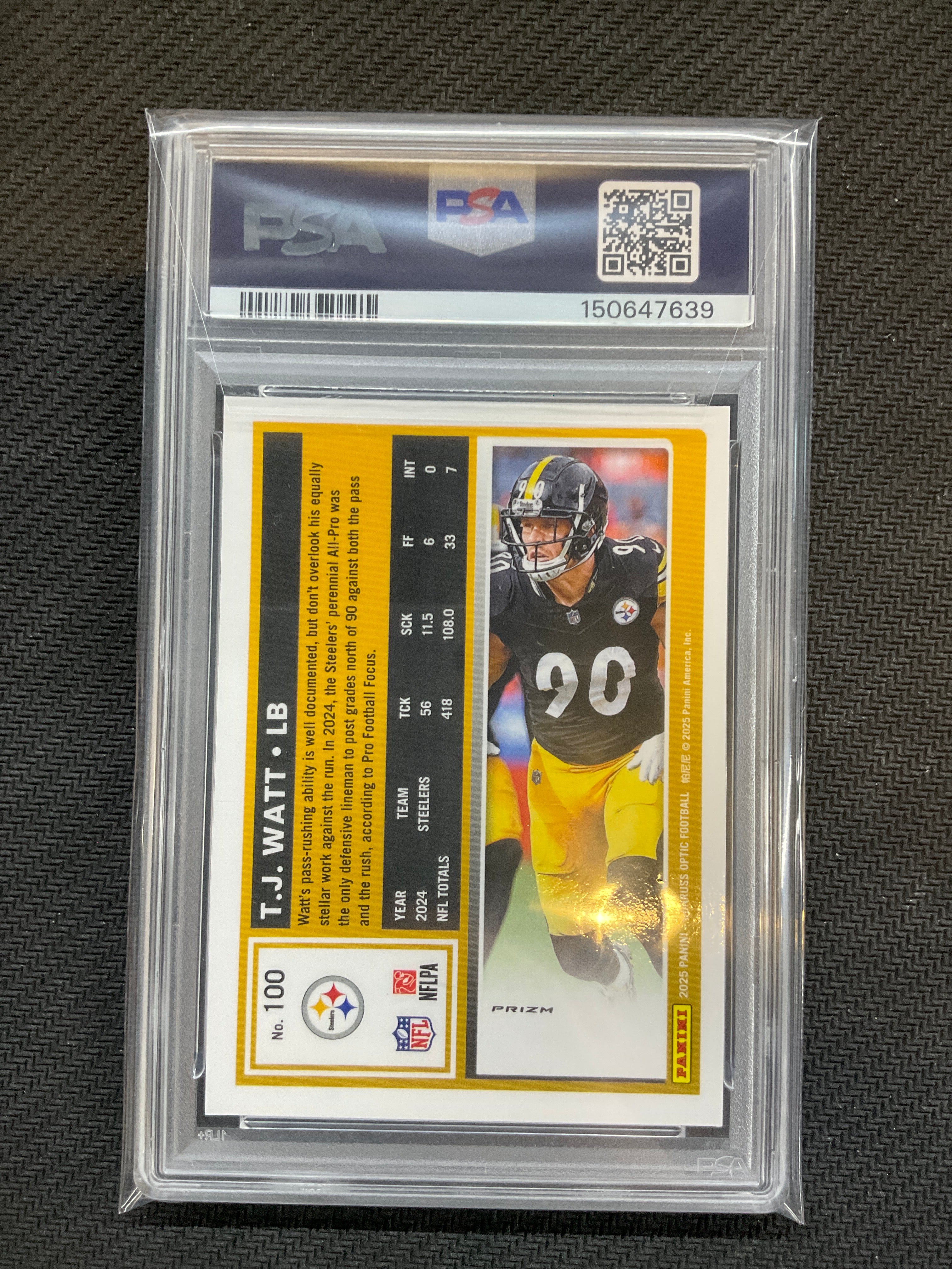 2025 Donruss Optic TJ Watt Holo PSA 9 Steelers