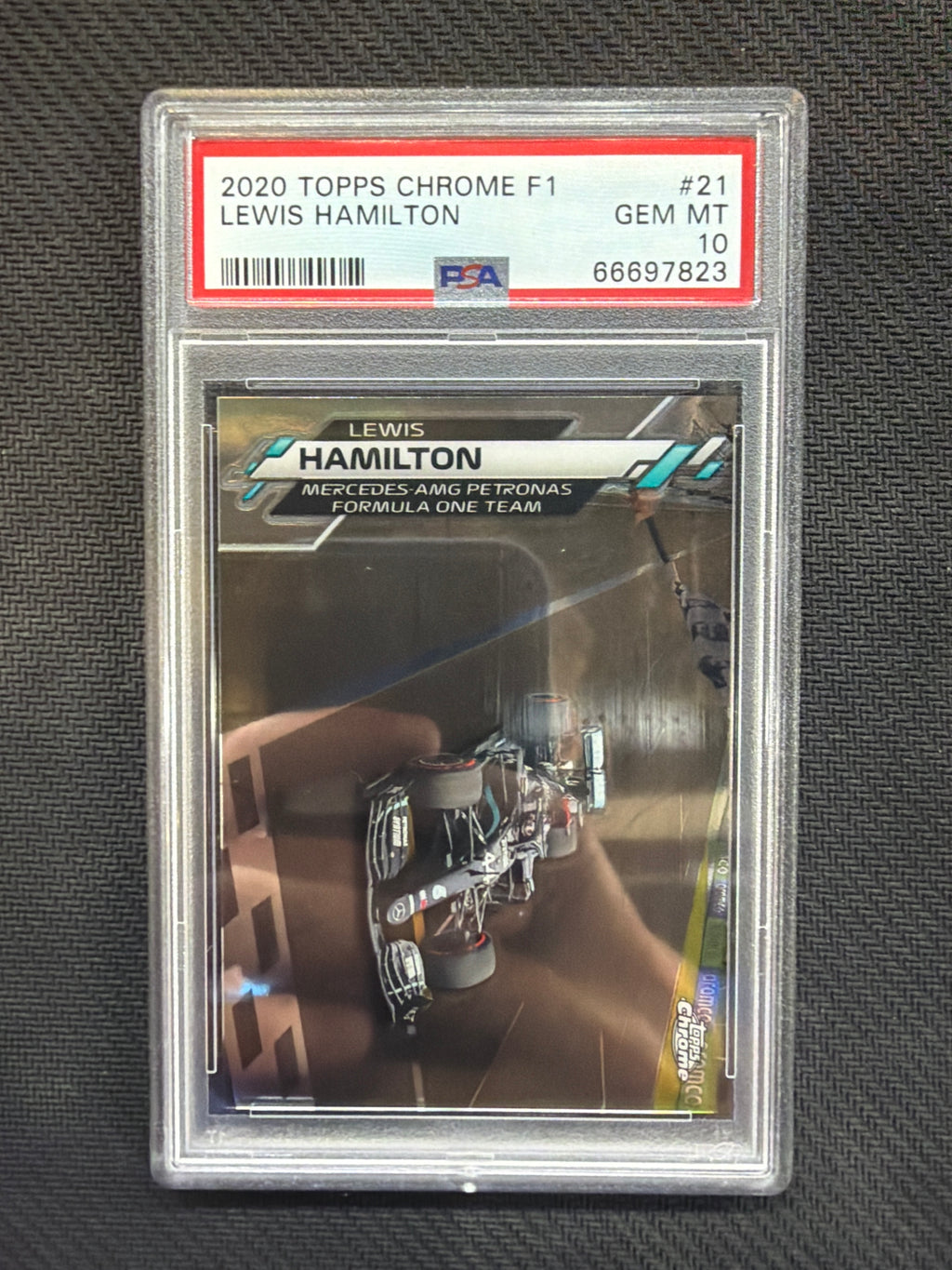 2020 Topps Chrome F1 Lewis Hamilton #21 PSA 10 Mercedes 823