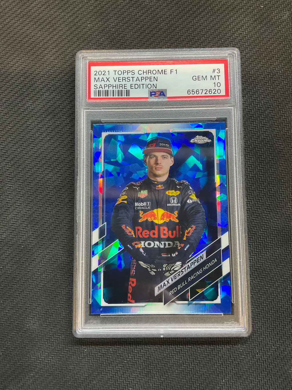 2021 Topps Chrome F1 Max Verstappen Sapphire Edition PSA 10