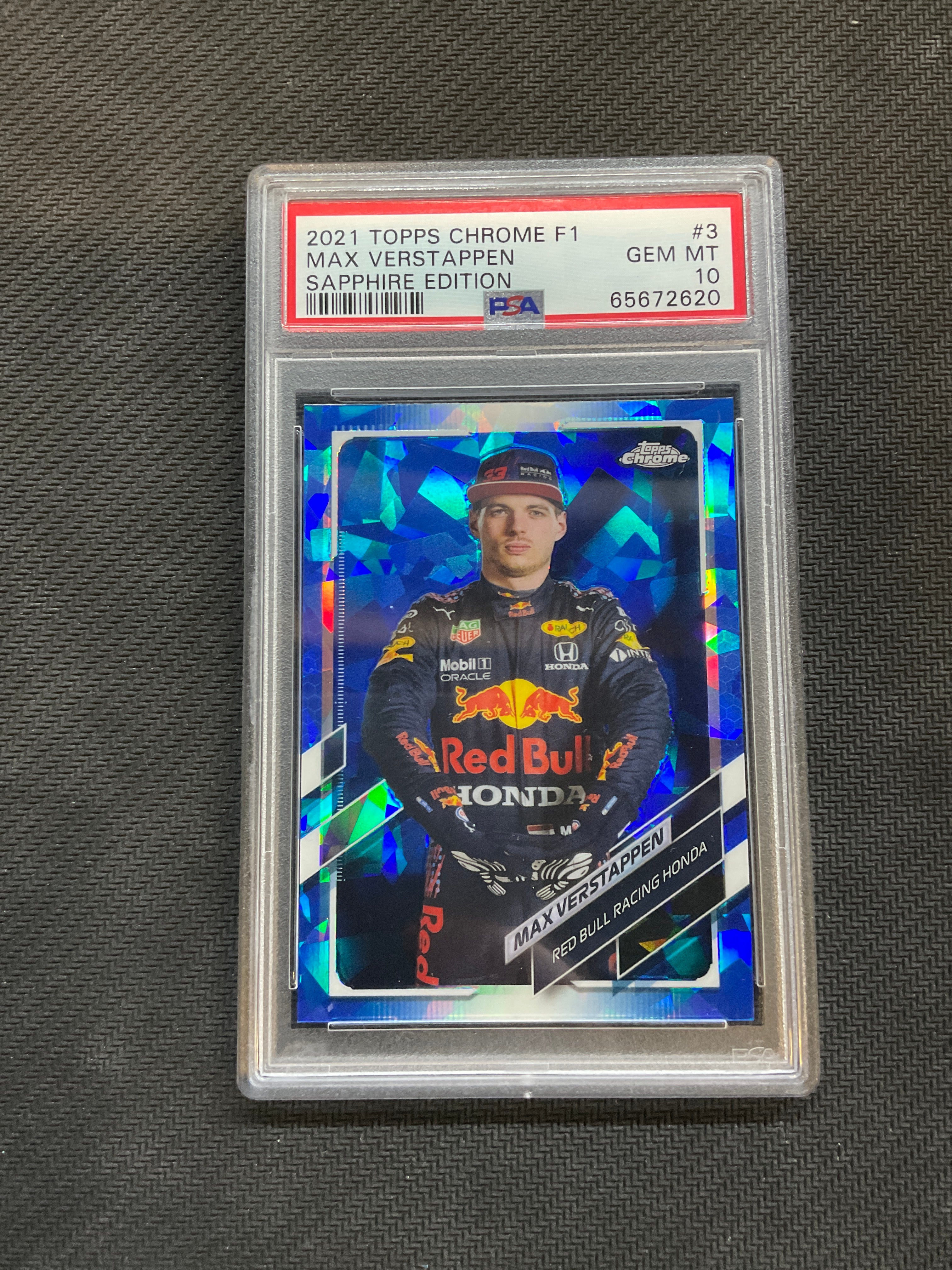 2021 Topps Chrome F1 Max Verstappen Sapphire Edition PSA 10