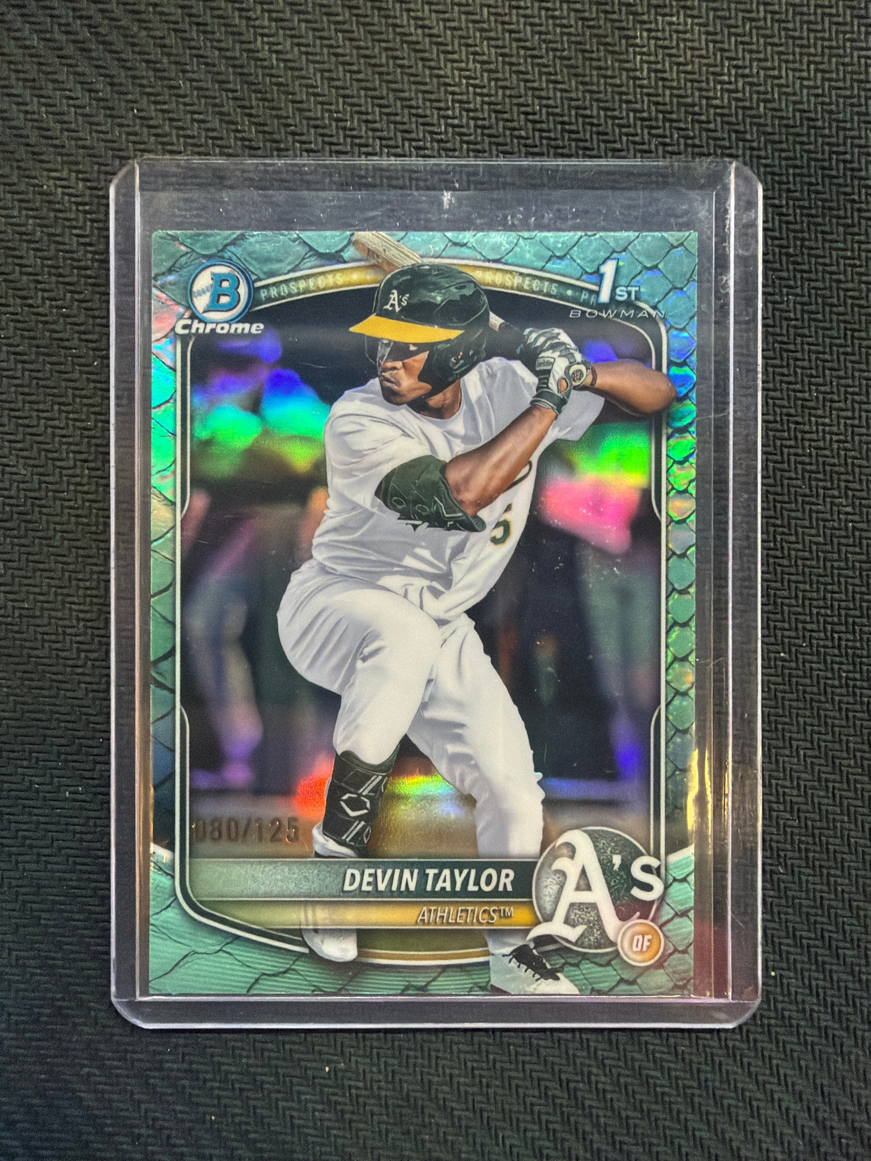 2025 Bowman Chrome Devin Taylor Aqua Reptillian /125 A's
