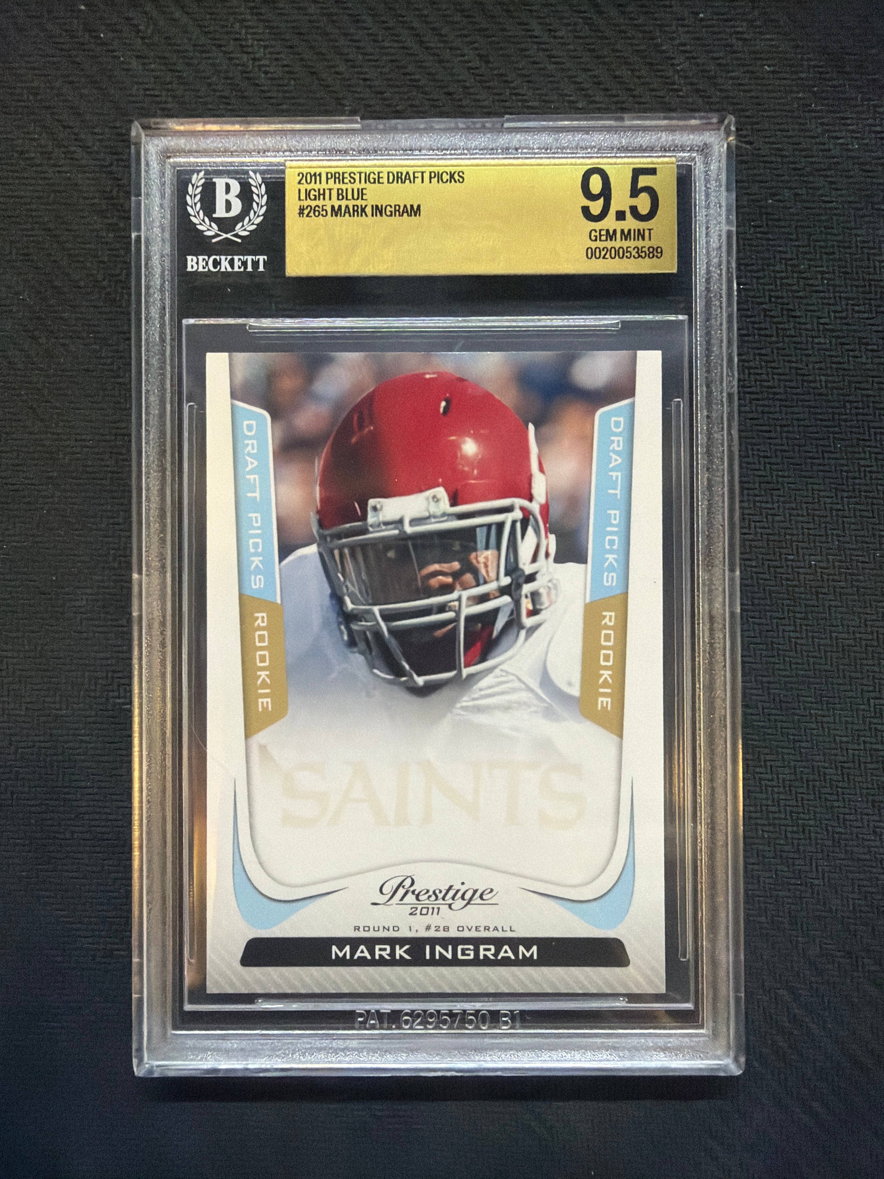 2011 Prestige Draft Picks Mark Ingram Light Blue /999 BGS 9.5 Alabama