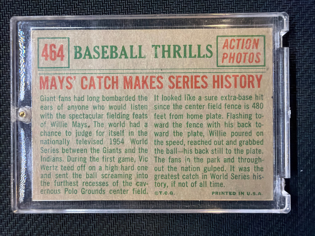 1959 Topps Willie Mays Baseball Thrills #464 Action Photo - EX