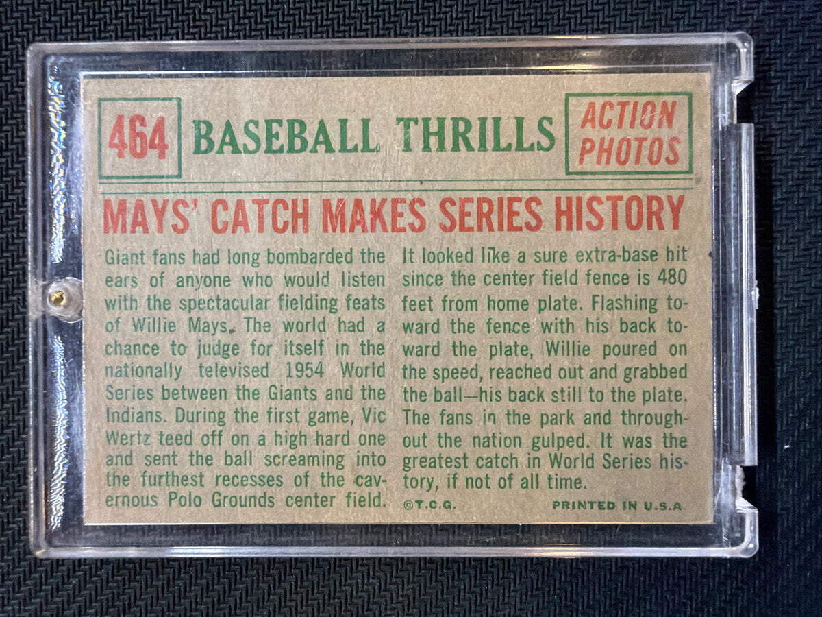 1959 Topps Willie Mays Baseball Thrills #464 Action Photo - EX
