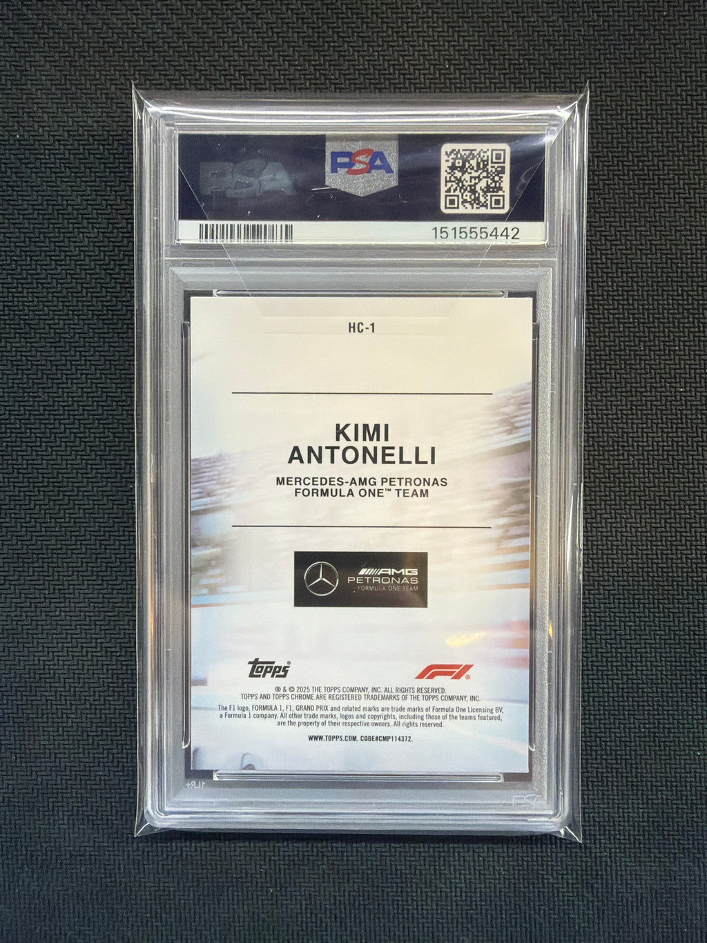 2025 Topps Chrome F1 Kimi Antonelli Helmet Collection Rookie PSA 9