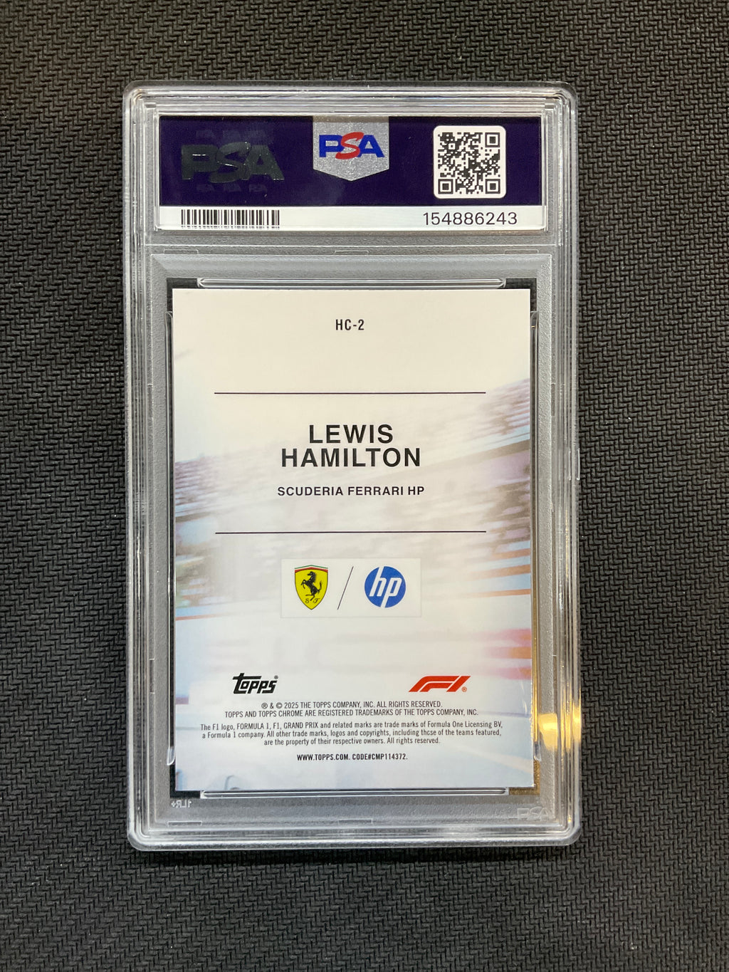 2025 Topps Chrome F1 Lewis Hamilton Helmet Collection PSA 8