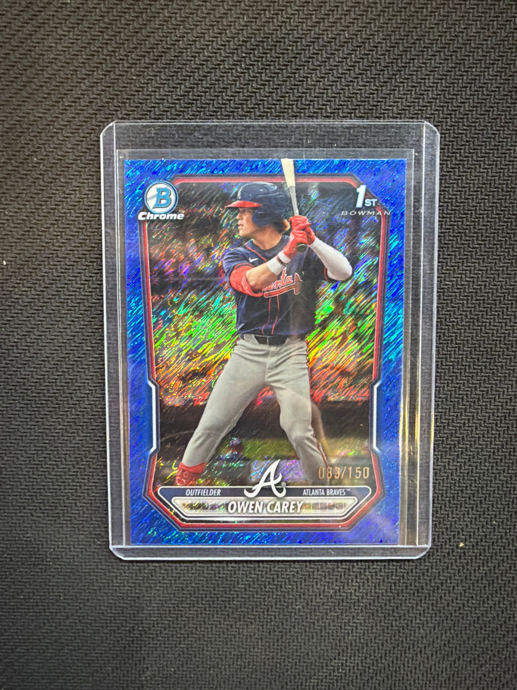 2026 Bowman Chrome Owen Carey Blue Shimmer /150 Braves