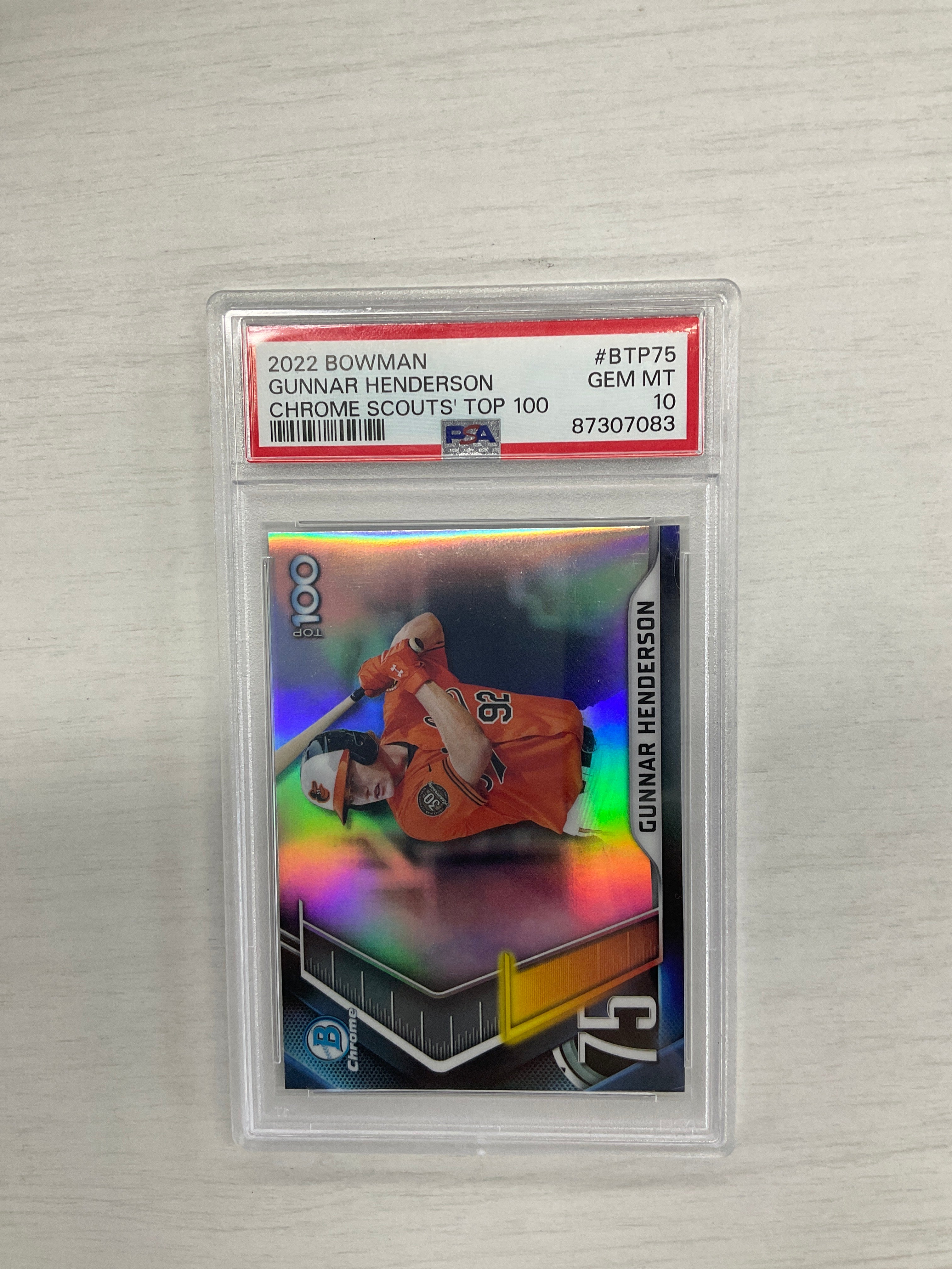 2022 Bowman Gunnar Henderson Top 100 PSA 10