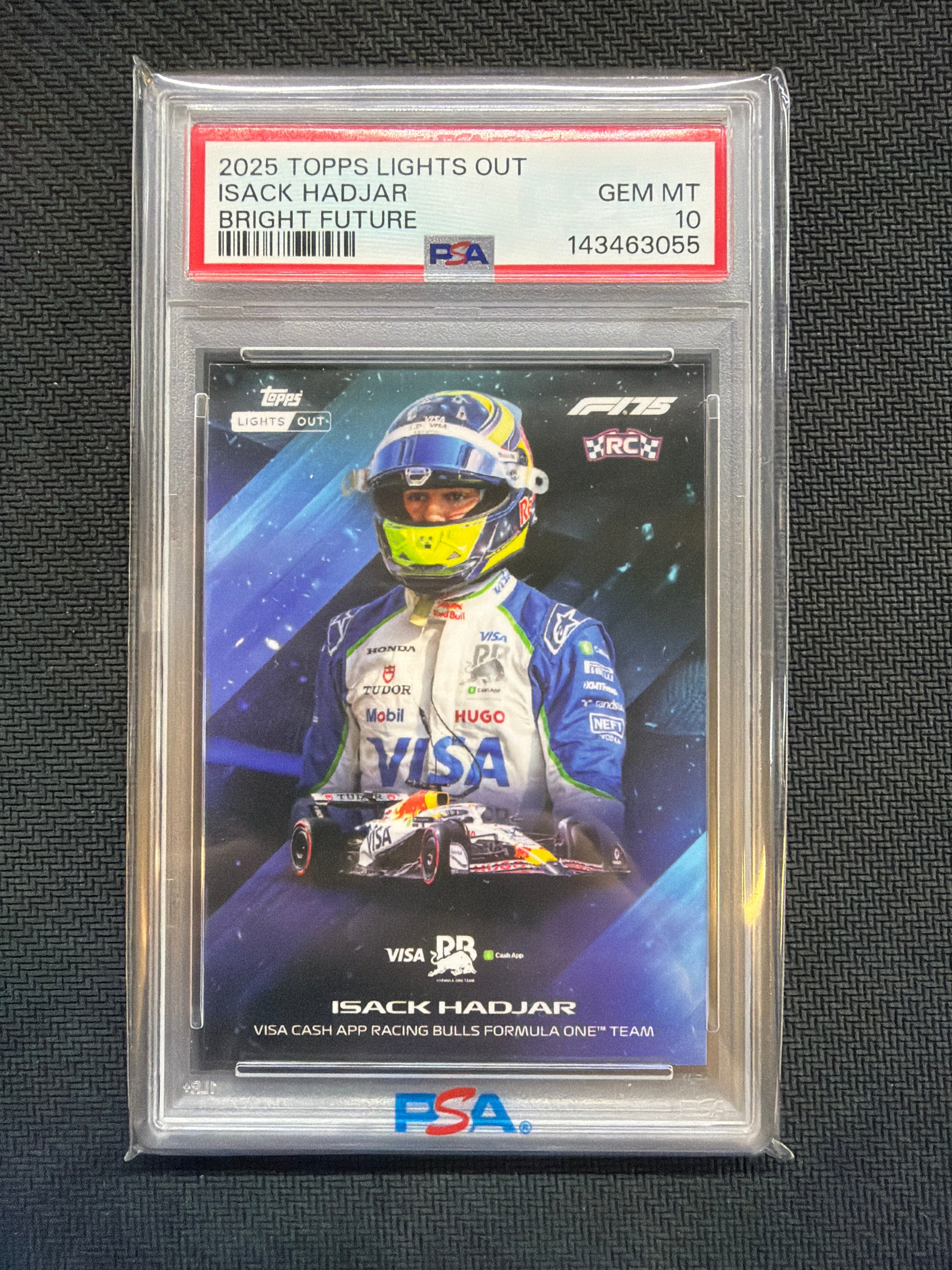 2025 Topps Lights Out Isack Hadjar Bright Future Rookie PSA 10