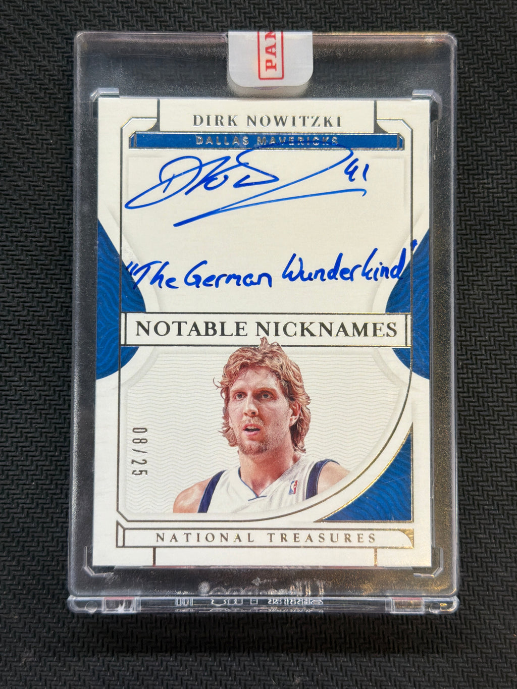 2022 National Treasures Dirk Nowitzki Notable Nicknames Auto /25 Mavs