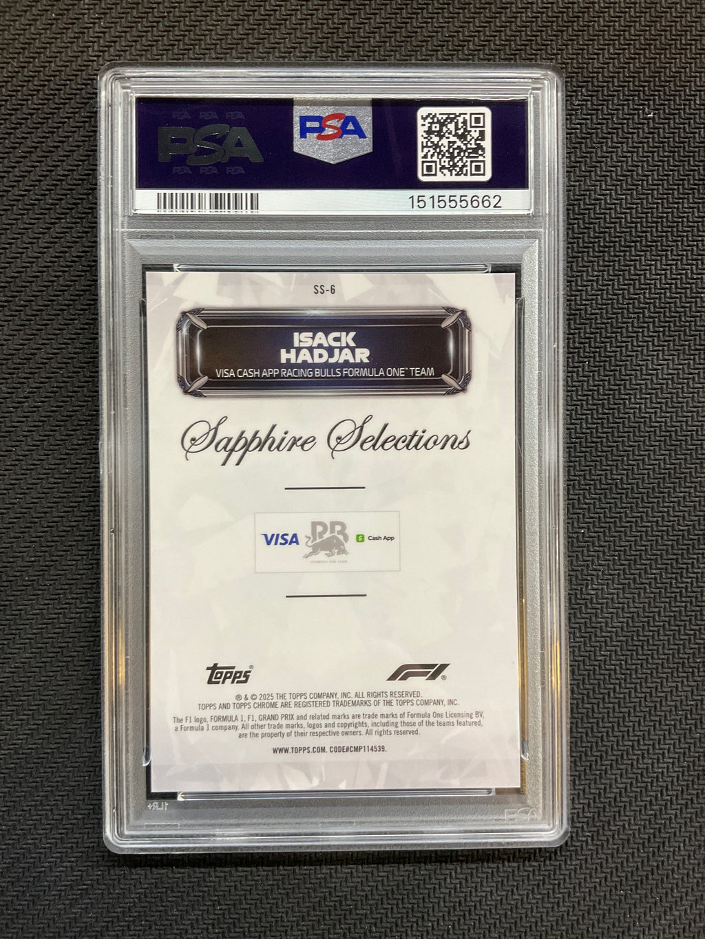 2025 Topps Chrome F1 Sapphire Isack Hadjar Selections PSA 9