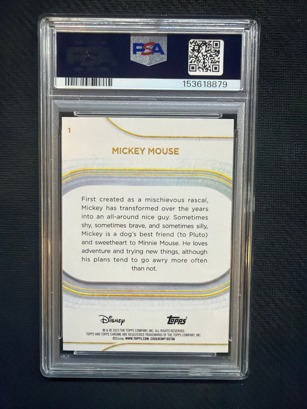 2025 Topps Chrome Disney Mickey Mouse Green /99 PSA 8 879