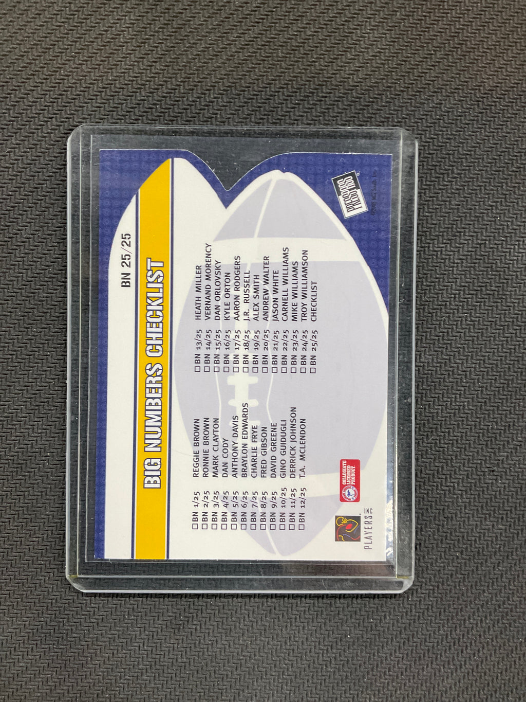 2005 Press Pass Aaron Rodgers Big Numbers Rookie Packers