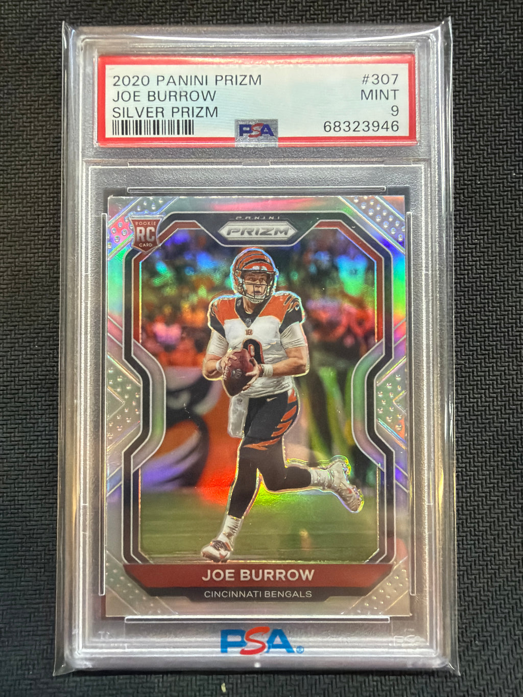 2020 Panini Prizm Joe Burrow Silver Prizm #307 Rookie PSA 9 Bengals