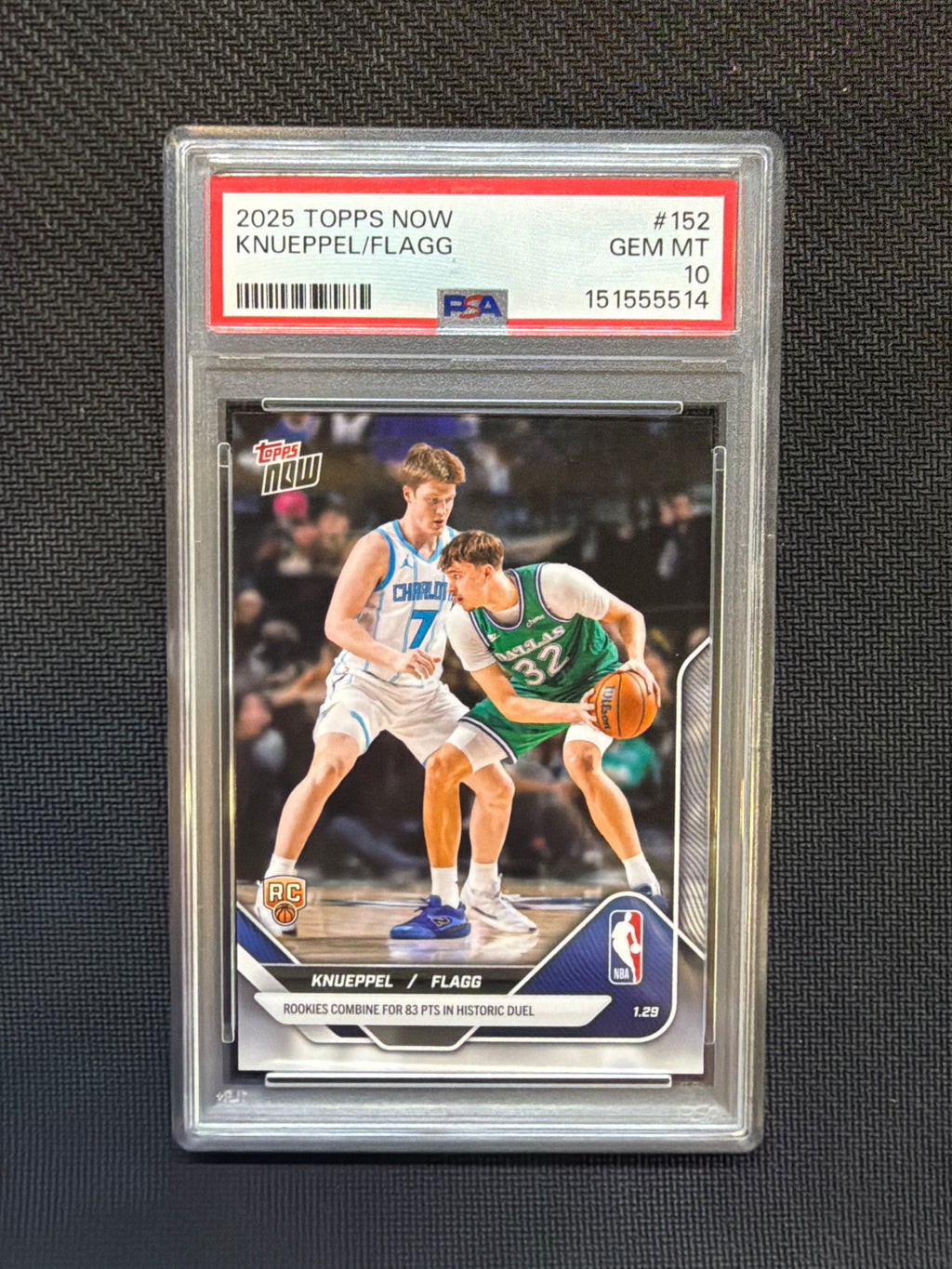 2025 Topps Now Cooper Flagg Kon Knueppel Rookie PSA 10 514