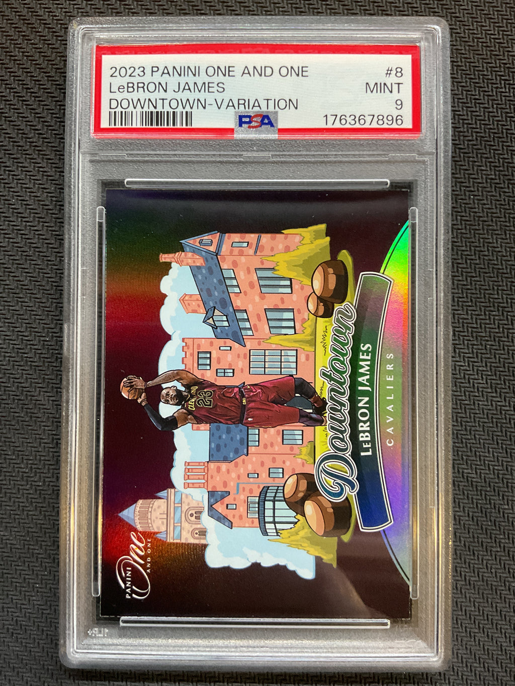 2023 Panini One and One Lebron James Downtown - Variation Lakers PSA 9