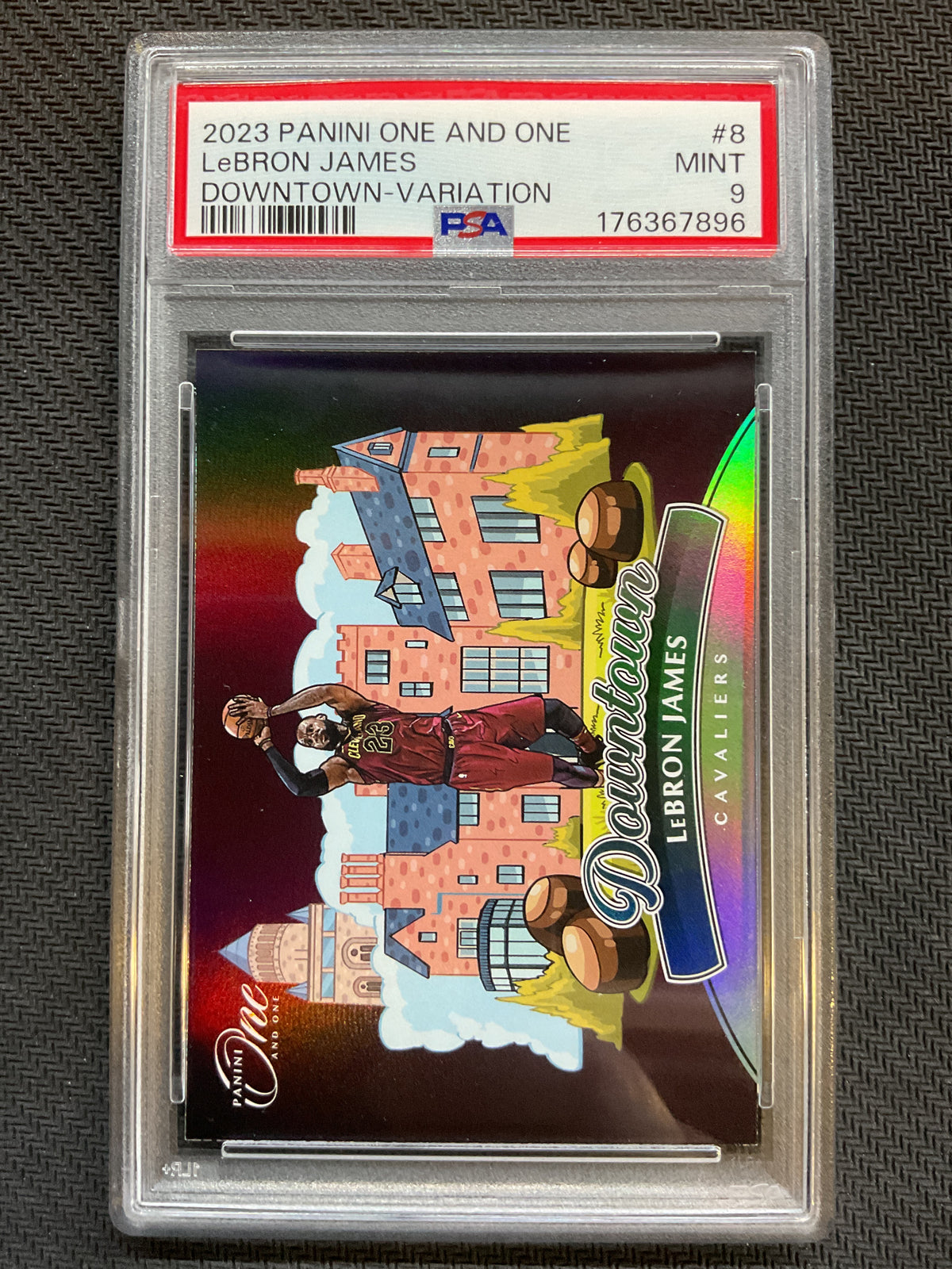 2023 Panini One and One Lebron James Downtown - Variation Lakers PSA 9