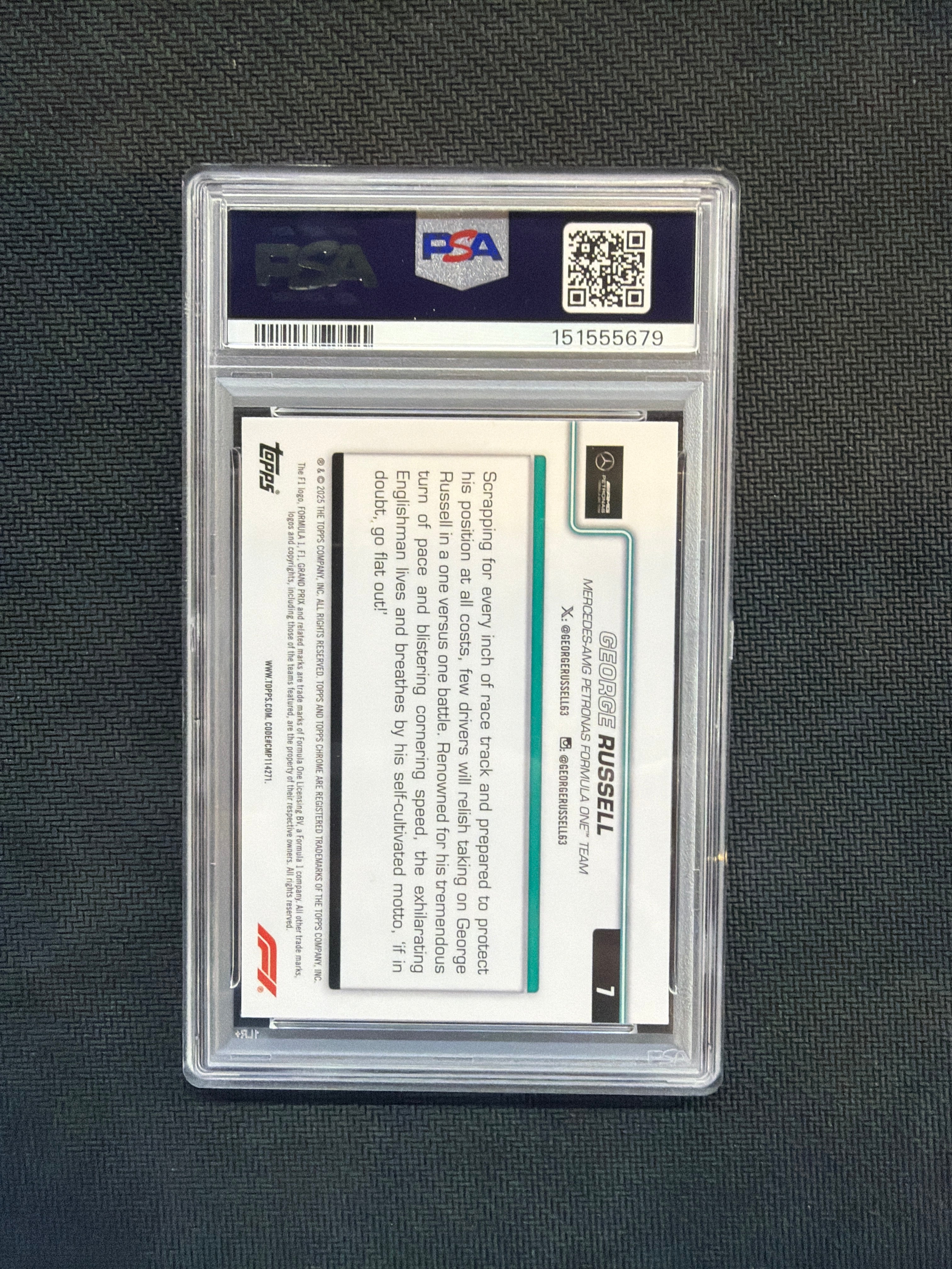 2025 Topps Chrome F1 George Russell #7 PSA 9