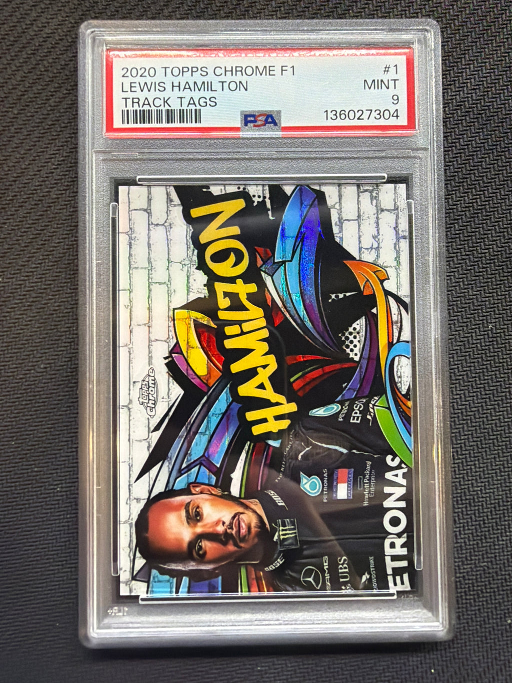 2020 Topps Chrome F1 Lewis Hamilton Track Tags #1 PSA 9 Mercedes 304