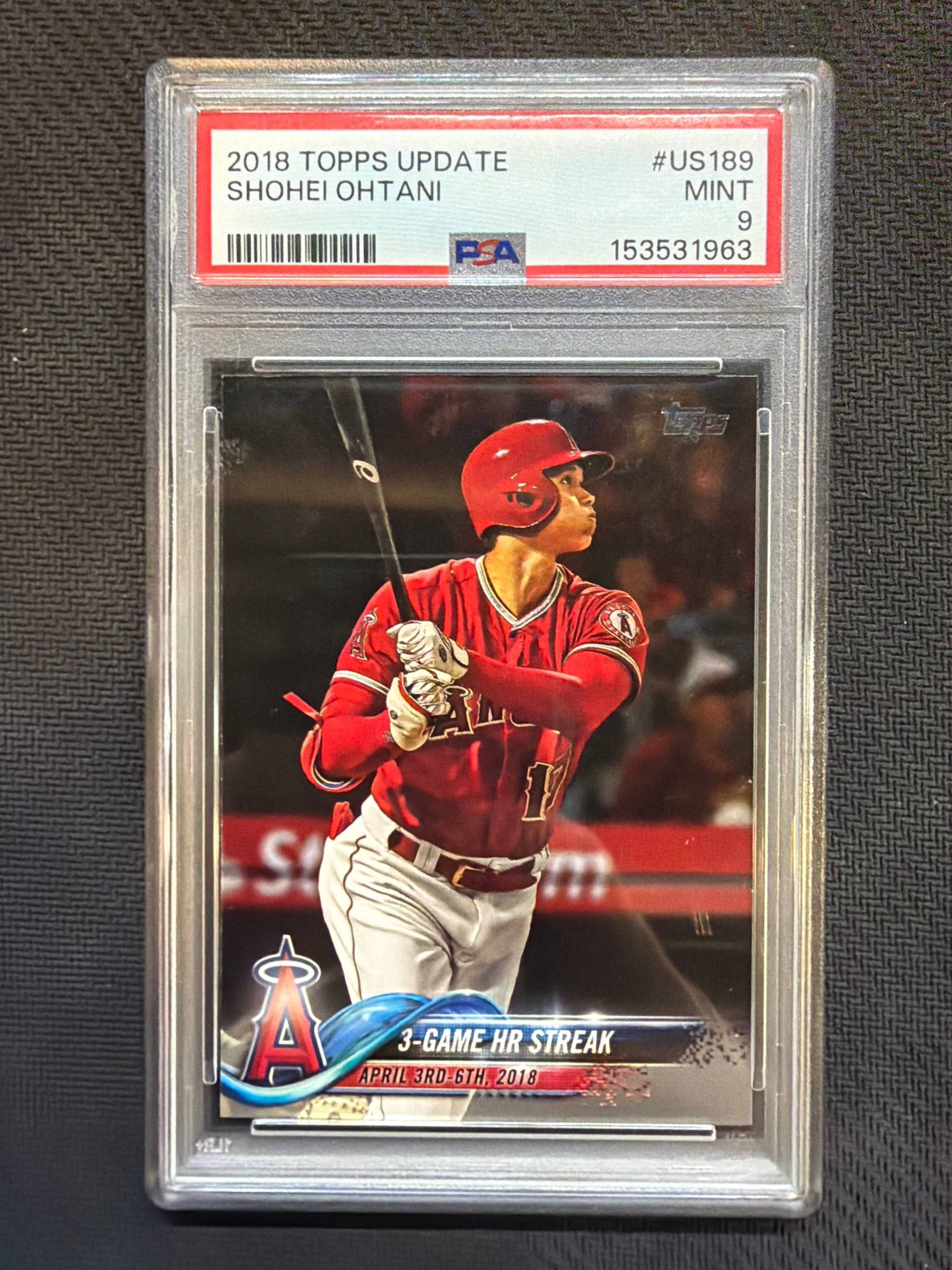 2018 Topps Update Shohei Ohtani #US189 PSA 9 Rookie 963