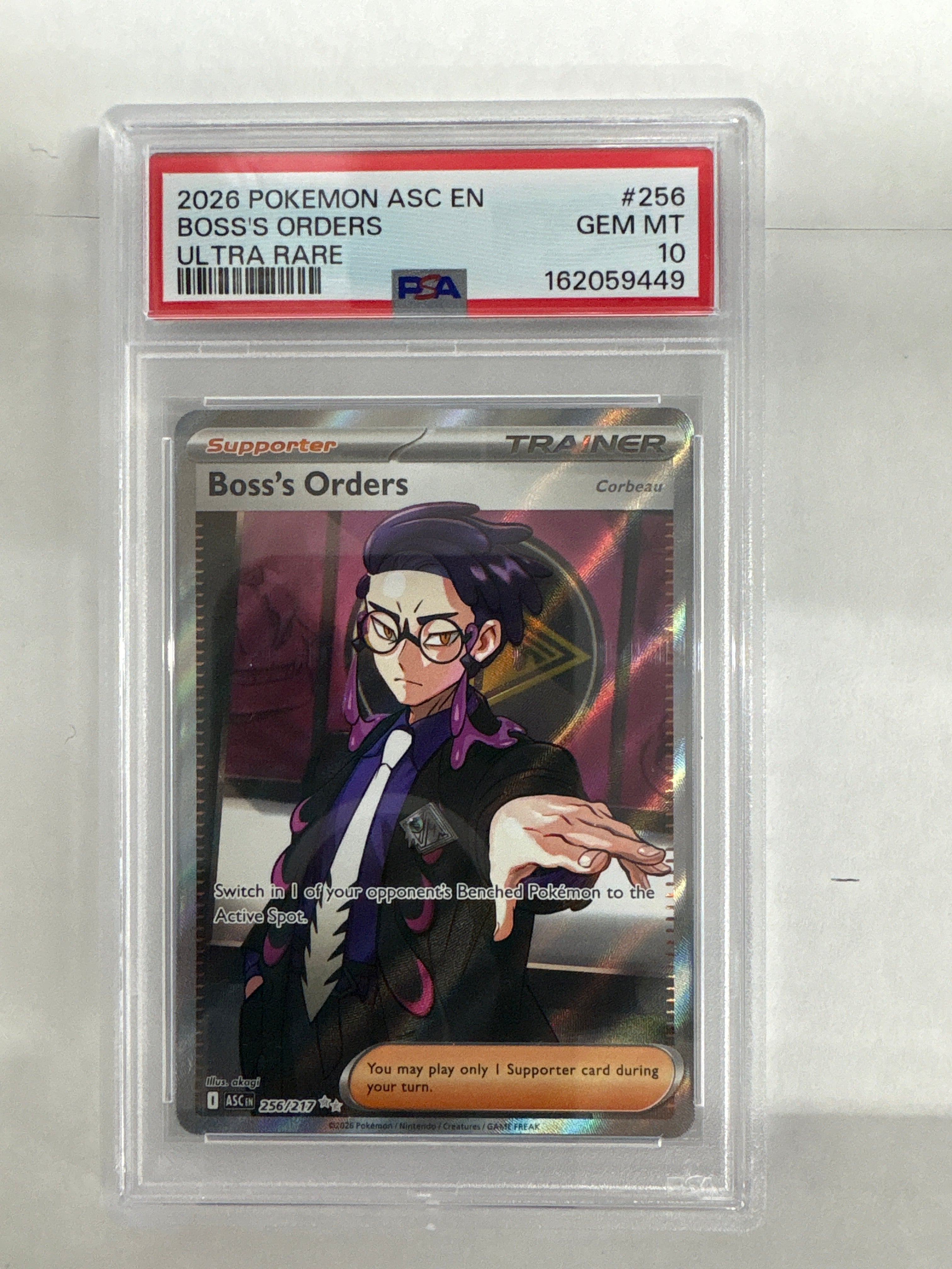 2026 Pokemon Ascended Heroes Boss's Orders 256 PSA 10