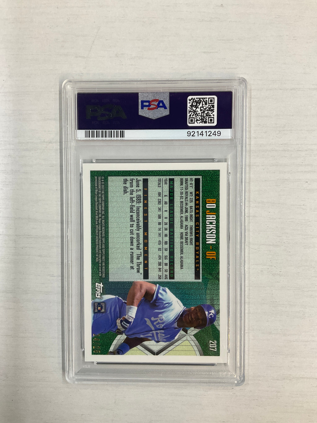 2022 Finest Flashbacks Bo Jackson Black Refractor /25 PSA 9