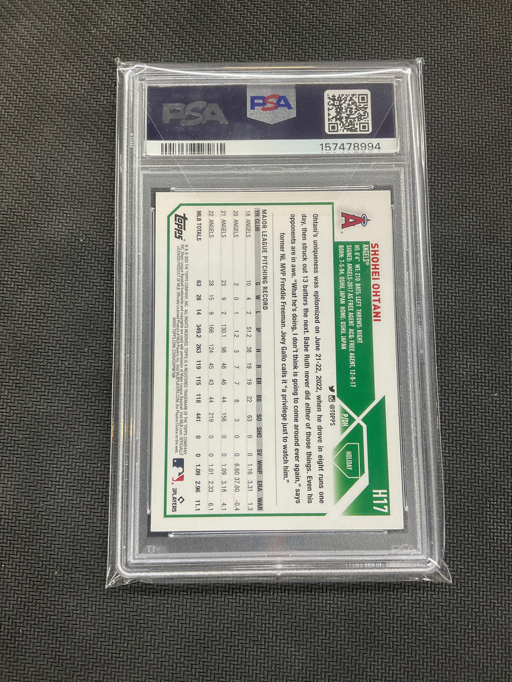 2023 Topps Holiday Shohei Ohtani #H17 PSA 10 Angels