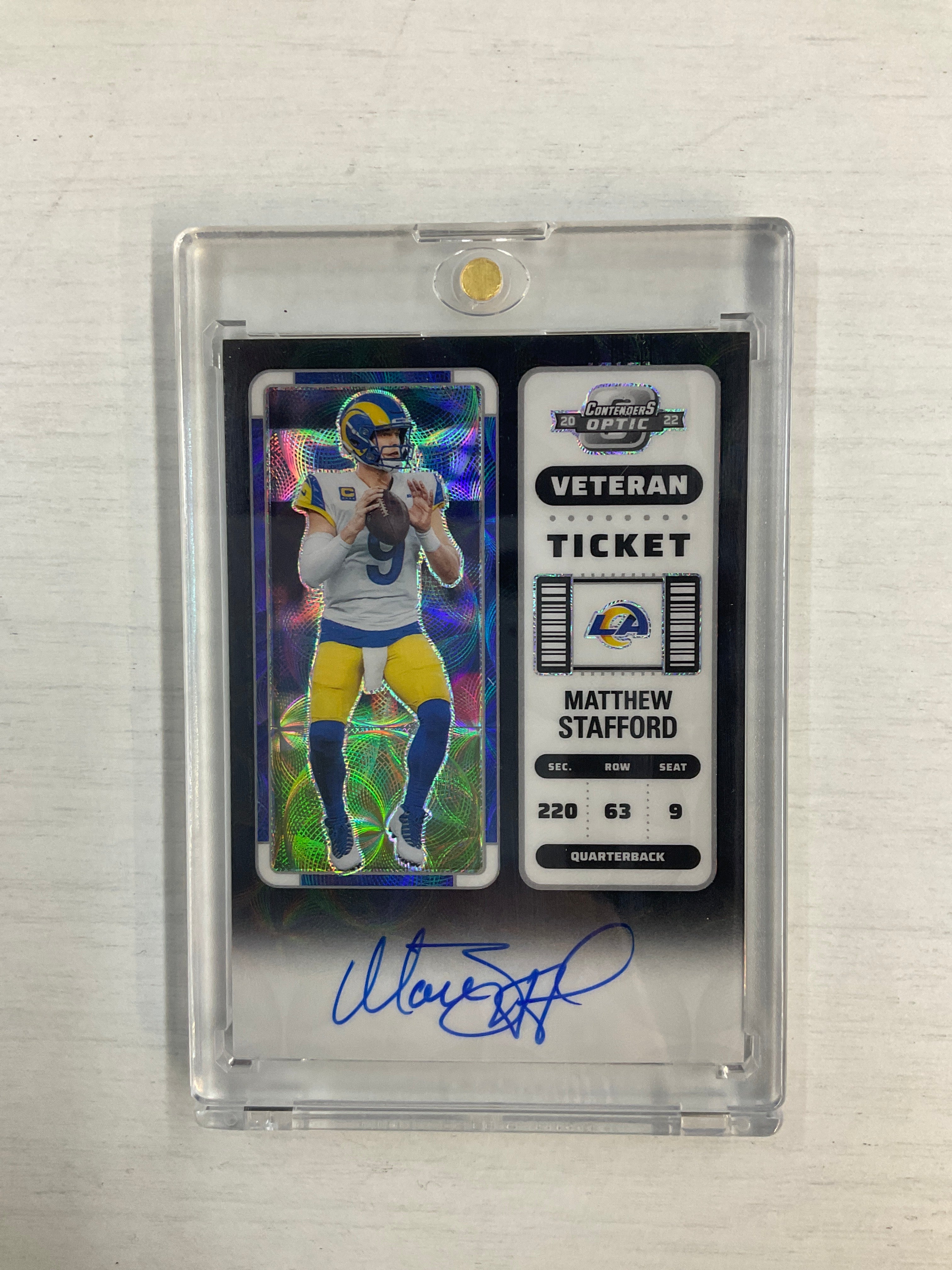 2022 Contenders Optic Matthew Stafford Auto Pandora /25