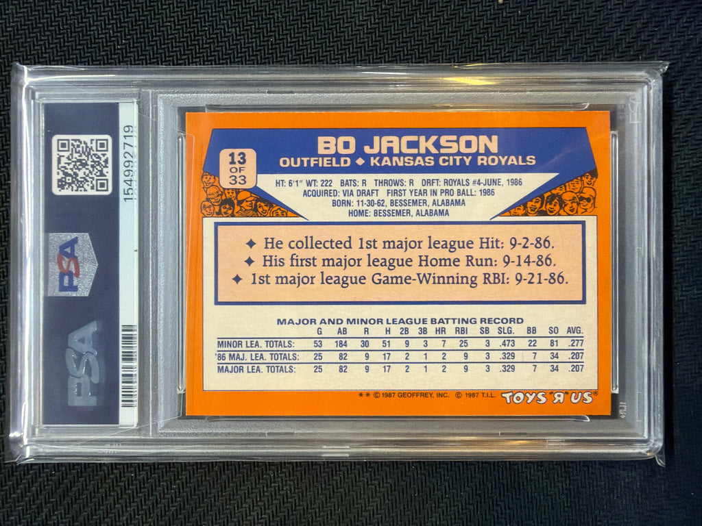 1987 Toys R Us Rookies Bo Jackson #13 PSA 6 Royals