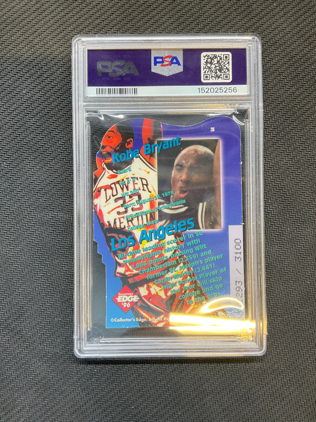1996 Collector's Edge Kobe Bryant Key Kraze Rookie PSA 9 /3100