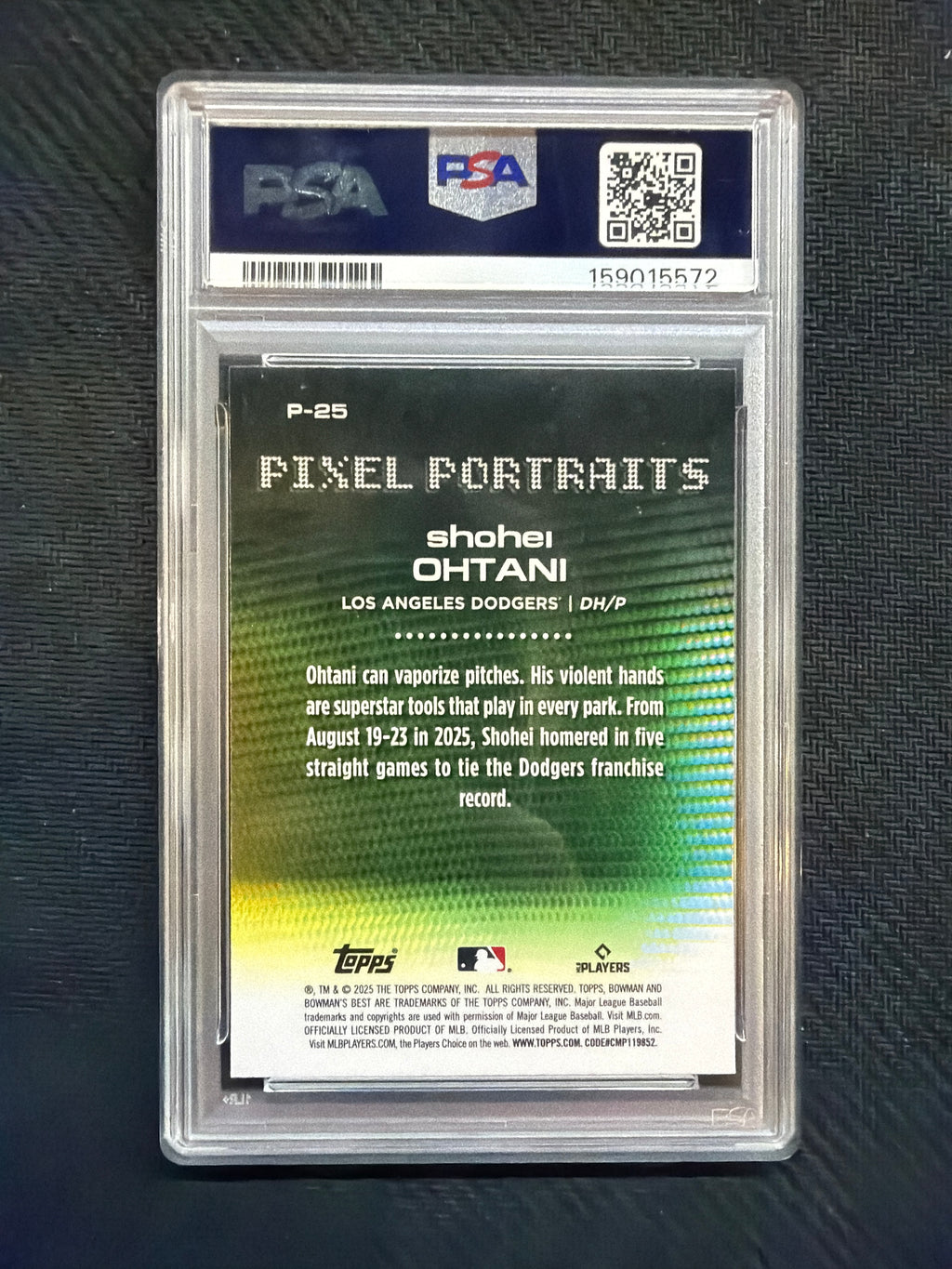 2025 Bowman's Best Shohei Ohtani Pixel Portaits PSA 10 Dodgers