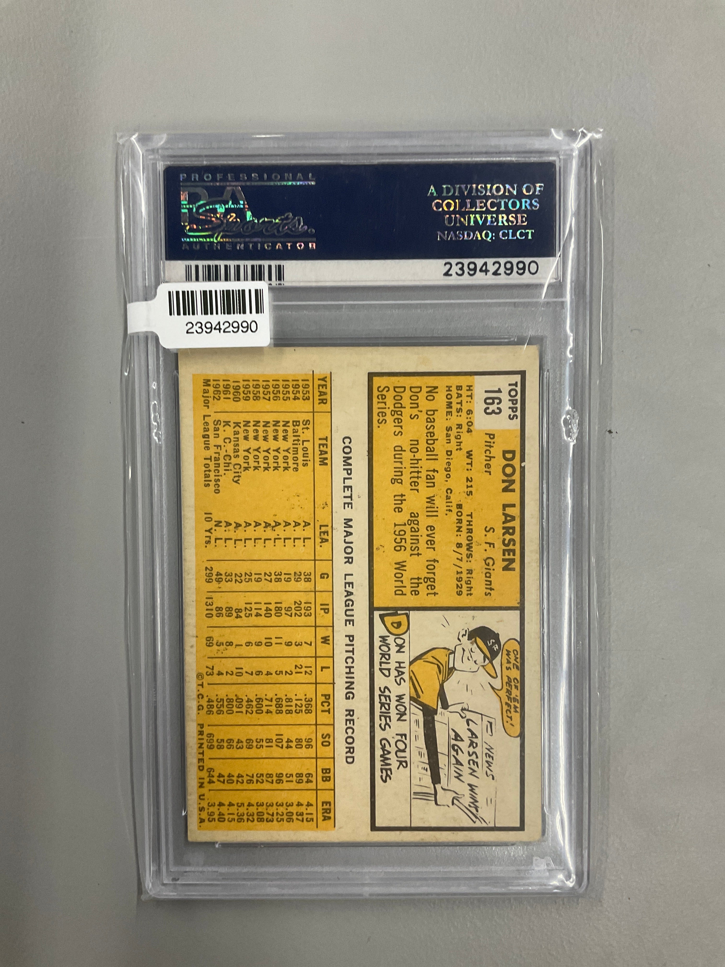 1963 Topps Don Larsen #163 PSA 5 Giants