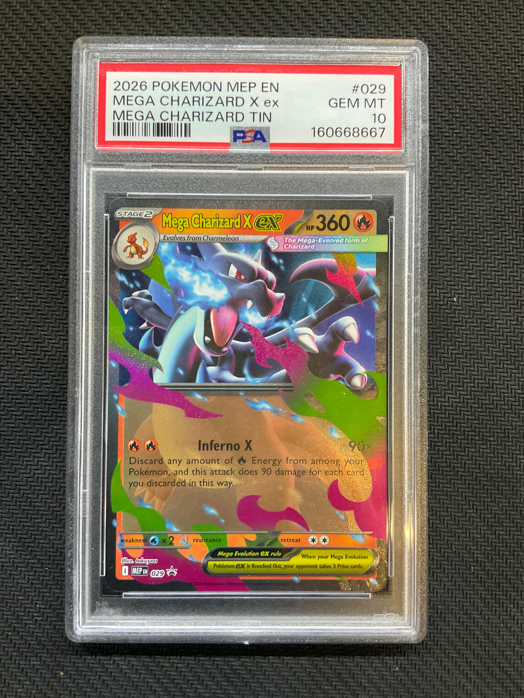 2026 POKEMON BLACK STAR PROMO MEGA CHARIZARD #029 X EX PSA 10 667