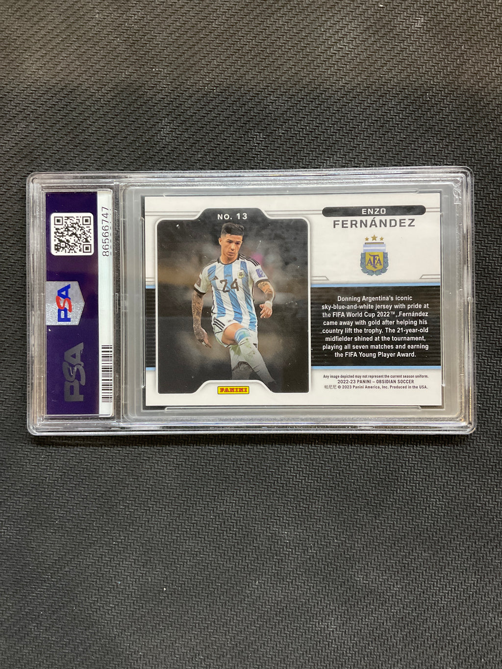 2022-23 Obsidian Enzo Fernandez Black Colorblast PSA 9 Argentina